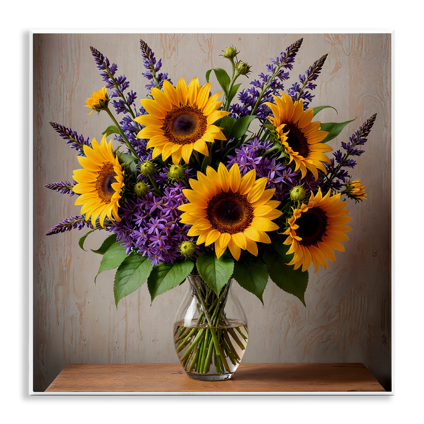 Stupell Industries Sunflower & Lavender Bouquet Wall Plaque Art Design by Yuri Khrushch