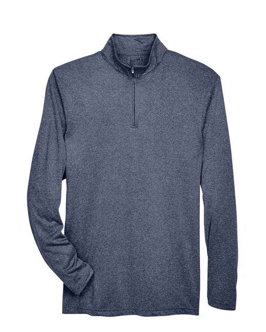 UltraClub&#xAE; Men&#x27;s Cool &#x26; Dry Heathered Performance Quarter-Zip