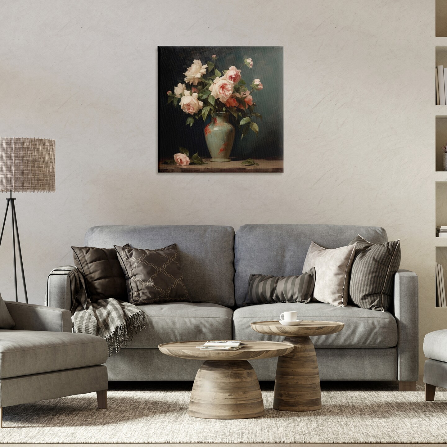 Stupell Industries Vintage Bunches in Vase Canvas Wall Art Design by Lazar Studio