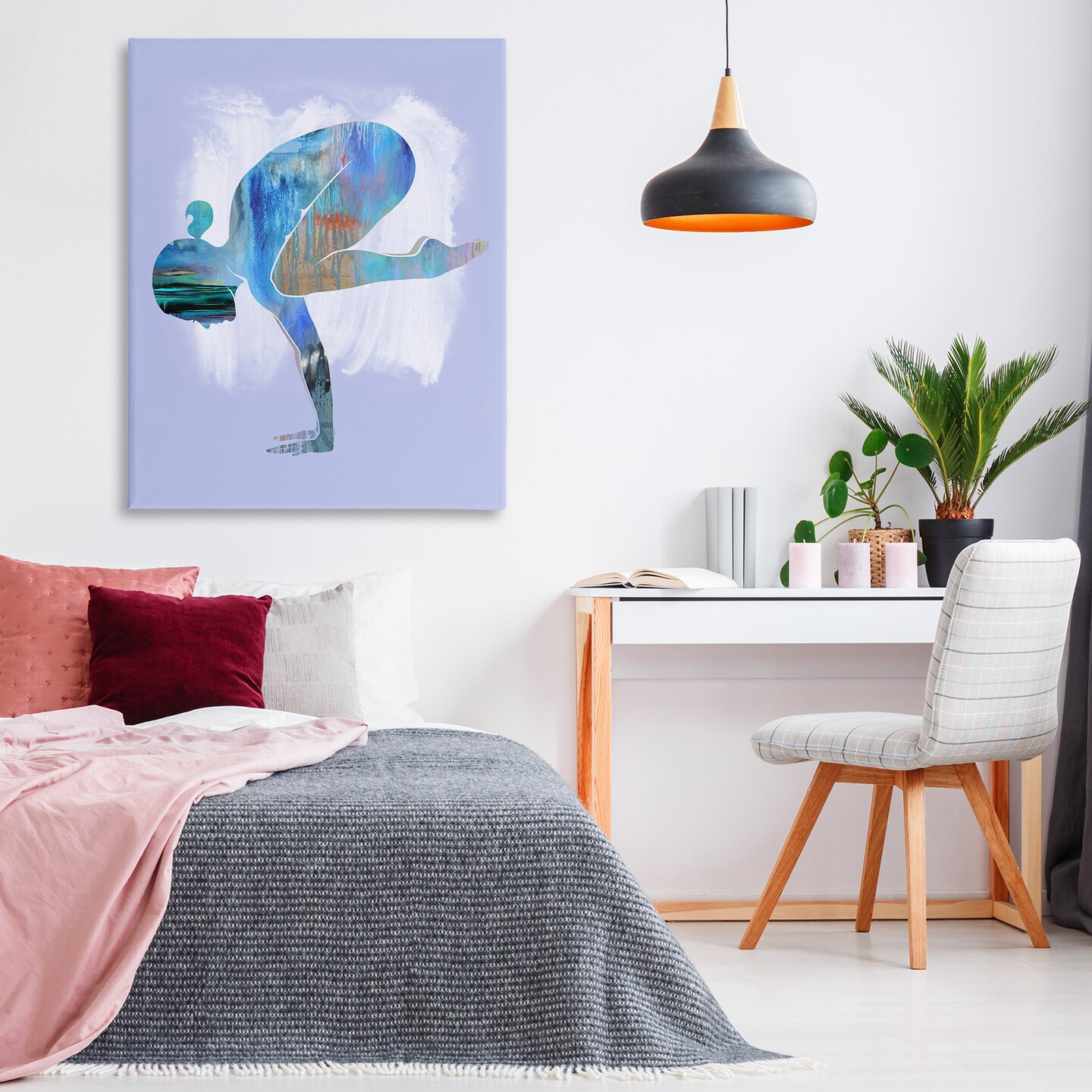 Stupell Industries Mindful Yoga Pose Canvas Wall Art Design
