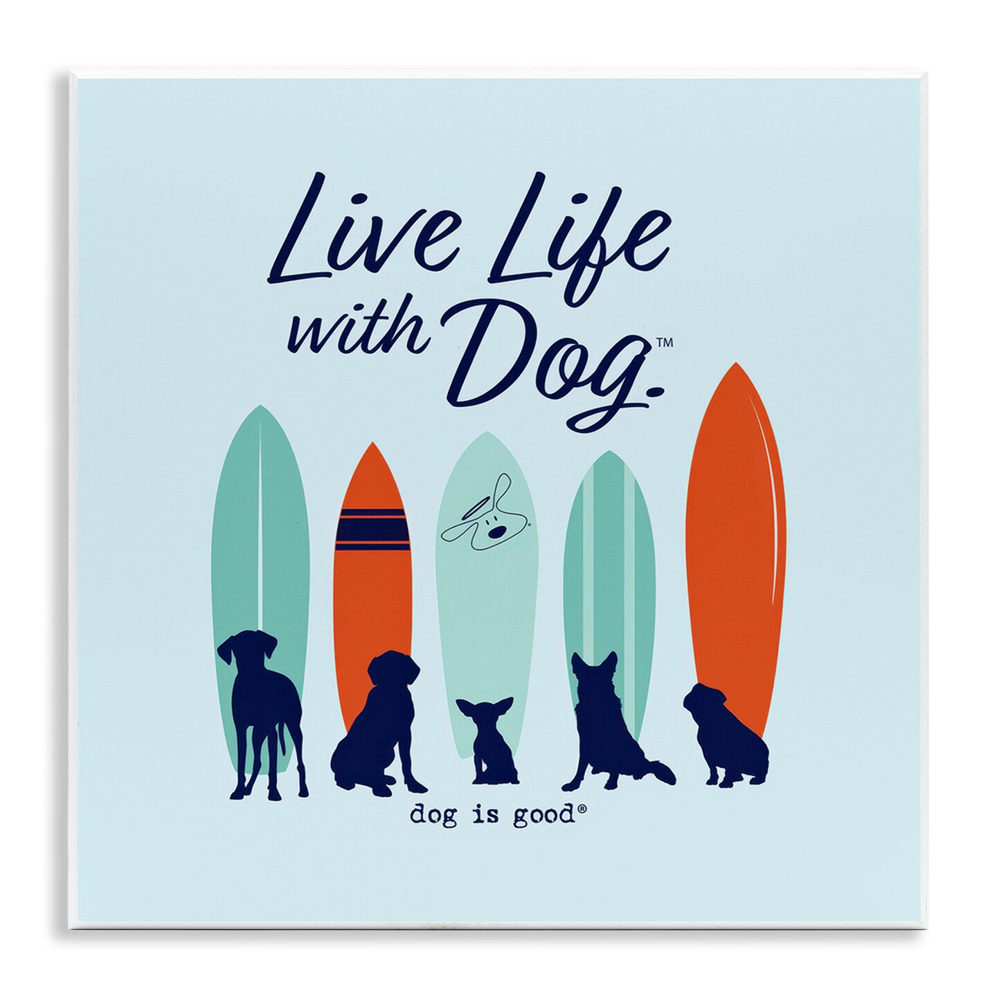 Stupell Industries Surfboards &#x26; Dogs Phrase Wall Plaque Art Design by Dog Is Good
