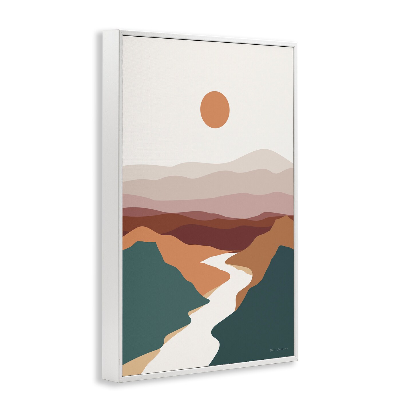 Stupell Industries Natural Mountain Valley Framed Giclee Wall Art Design by Omar Escalante