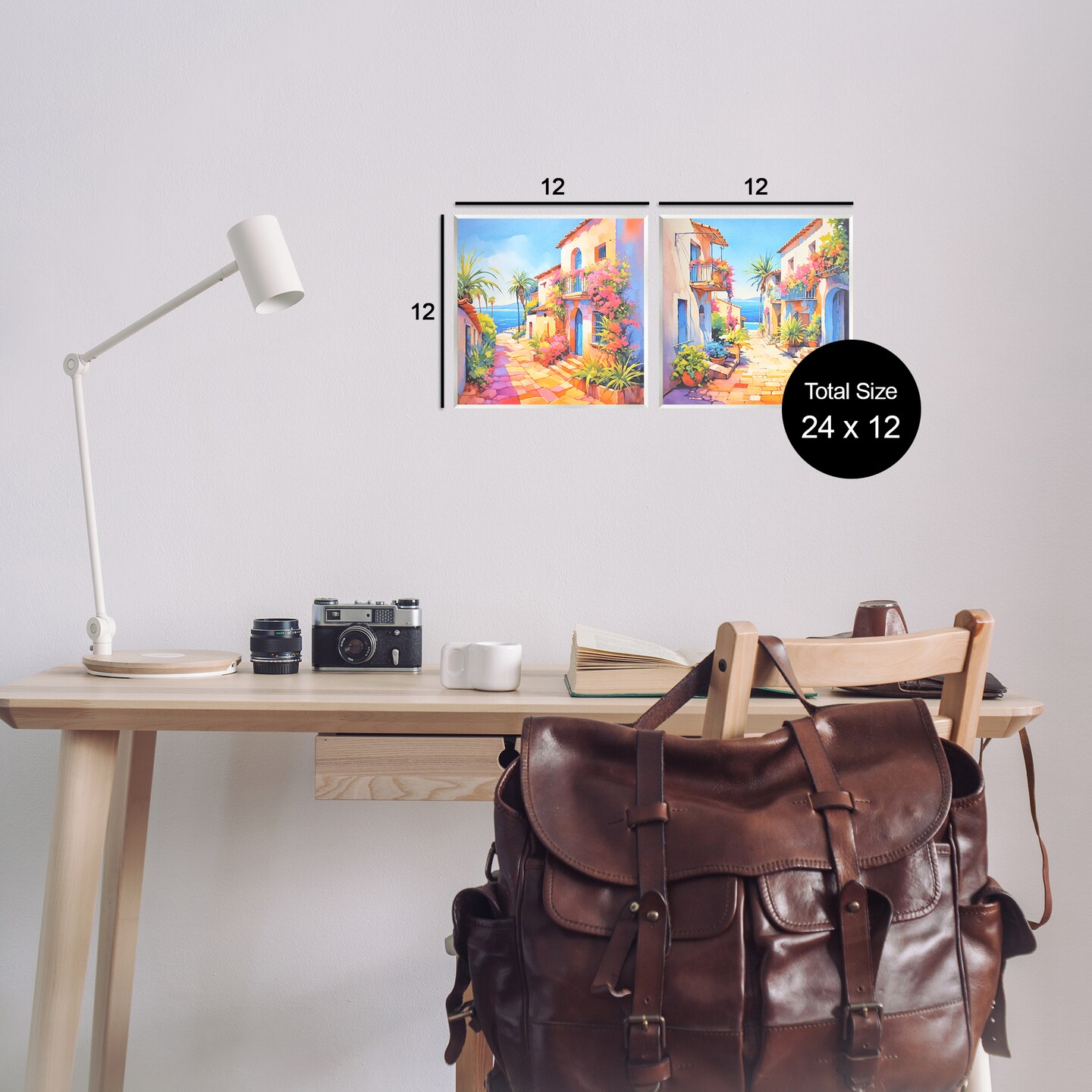 Stupell Industries Mediterranean Summer Island Vista 2 pc Wall Plaque Art Set Design by Andrea Haase