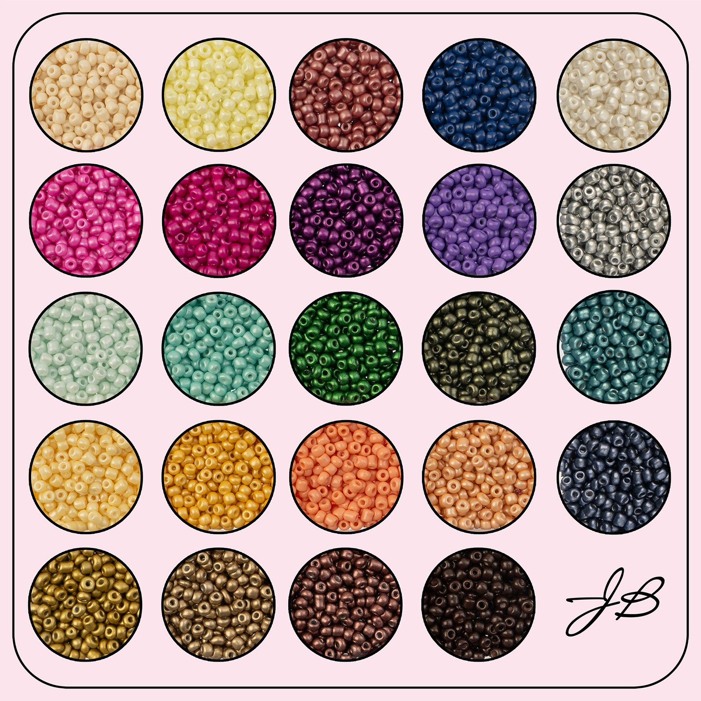 John Bead Assorted 24 Colors Glass Seed Beads 8/0 Jewelry Making Bead Box, 300g
