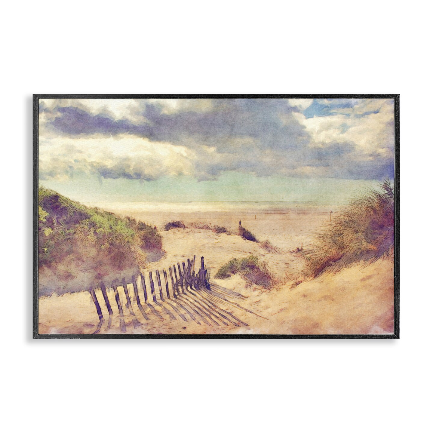 Stupell Industries Golden Sands Beach Framed Giclee Wall Art Design by ...