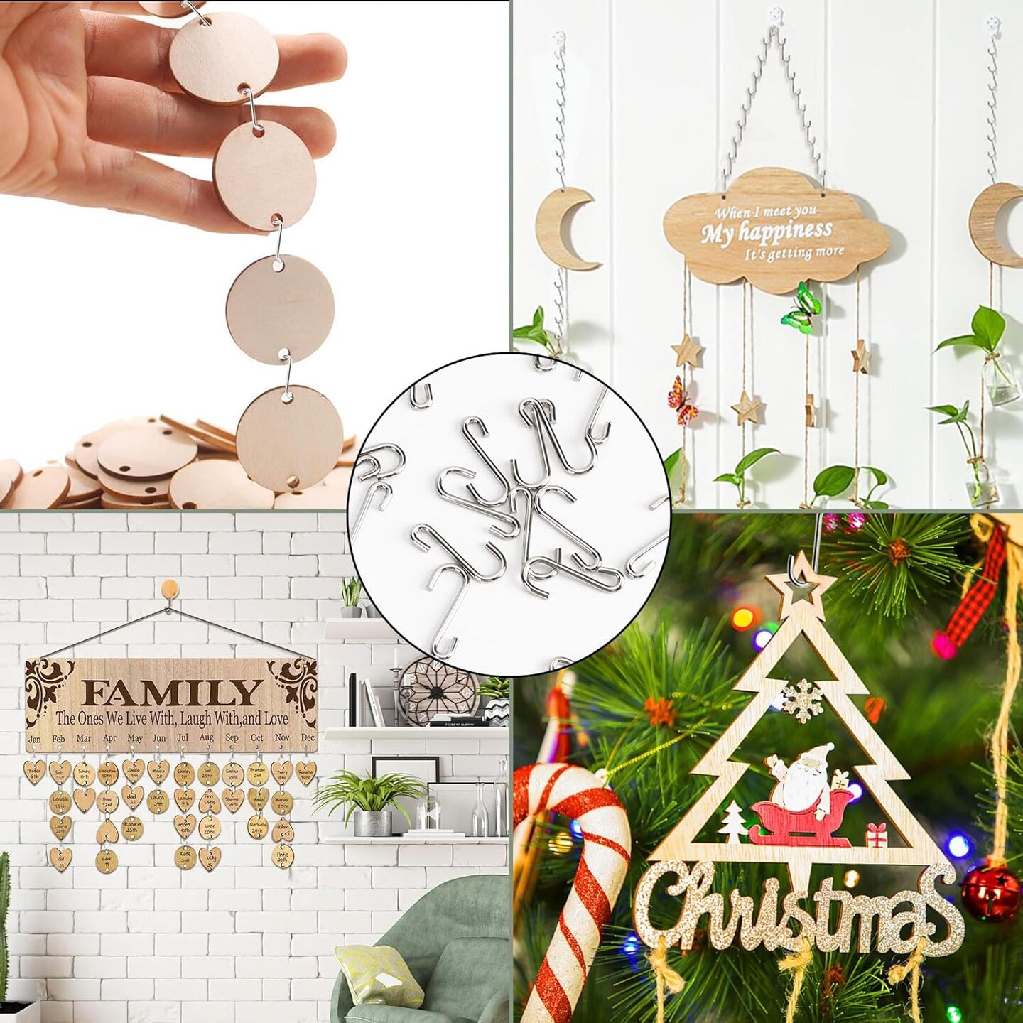 250 pcs 0.79 Inch Ornament Mini S Hooks Latch Connectors Small Metal S-Shaped Wire Hook Kits for DIY Crafts with Storage Box Ornament Hangers for Halloween Christmas Tree Decoration