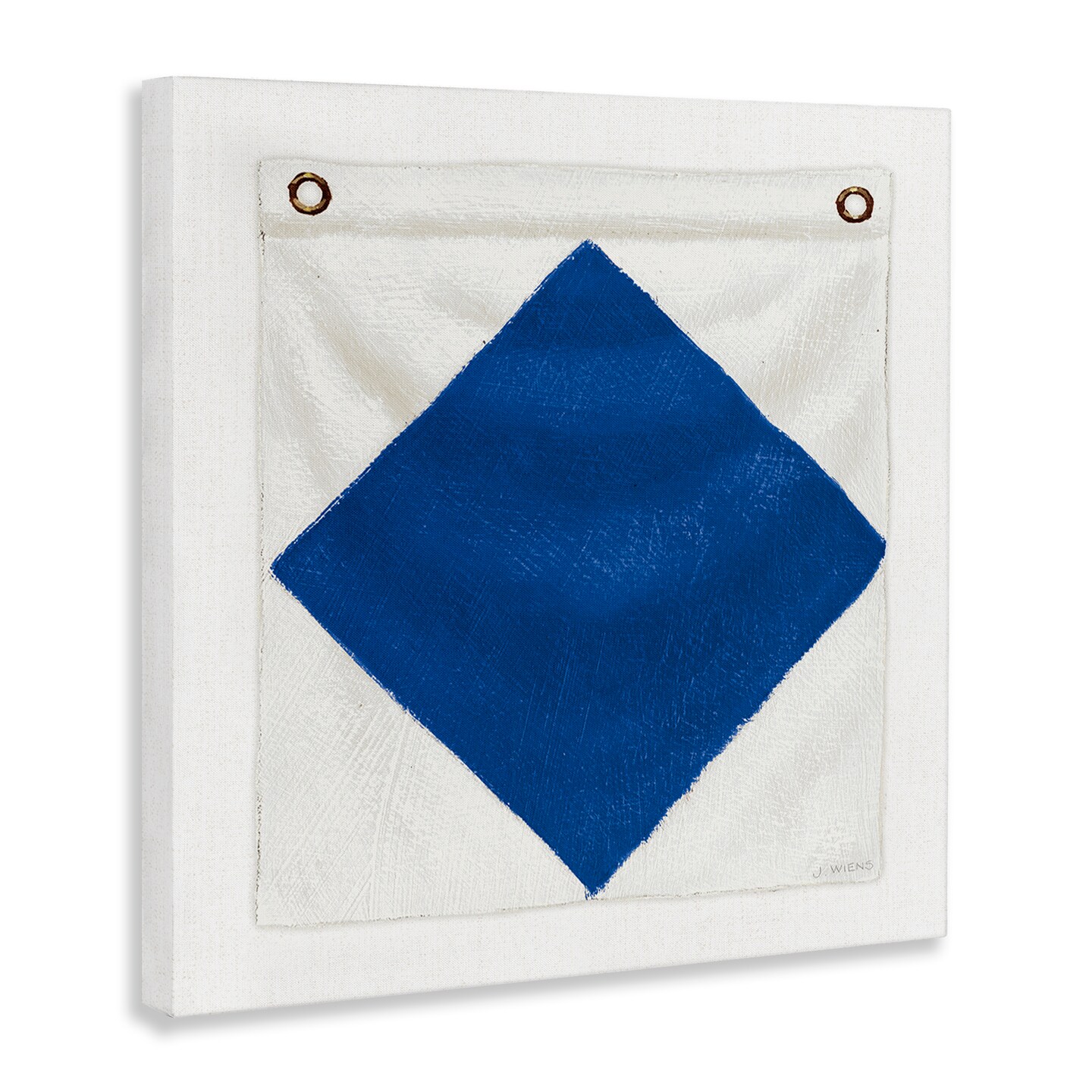 Stupell Industries Blue &#x26; White Nautical Flag Canvas Wall Art Design by James Wiens