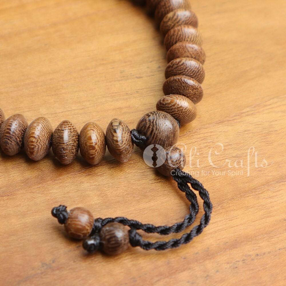 Beaded Bracelet Tasbih - Adjustable Size 9x6mm Saucer-shaped Beads