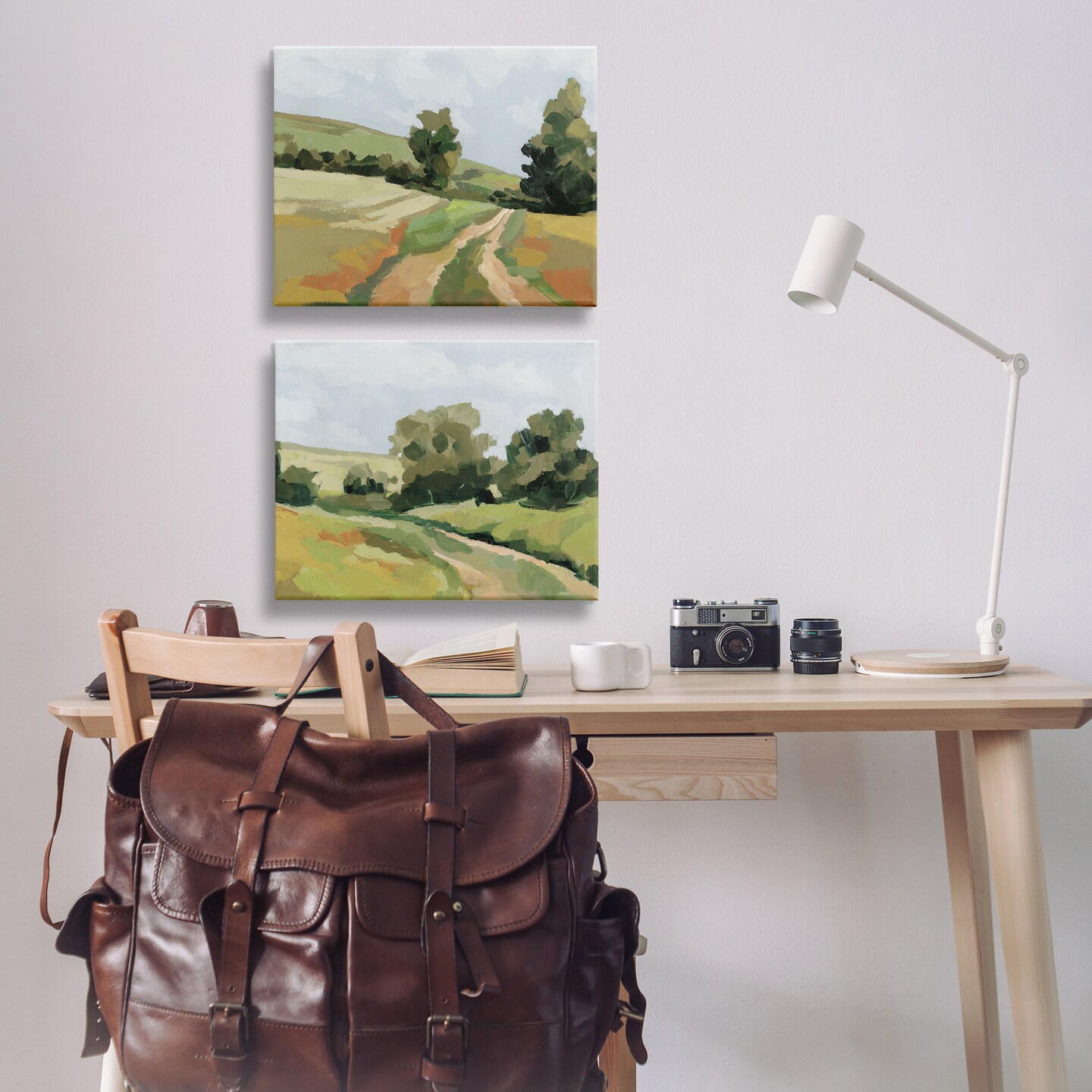 Stupell Industries Abstract Country Road Landscape 2 pc Canvas Wall Art Set Design by Victoria Barnes