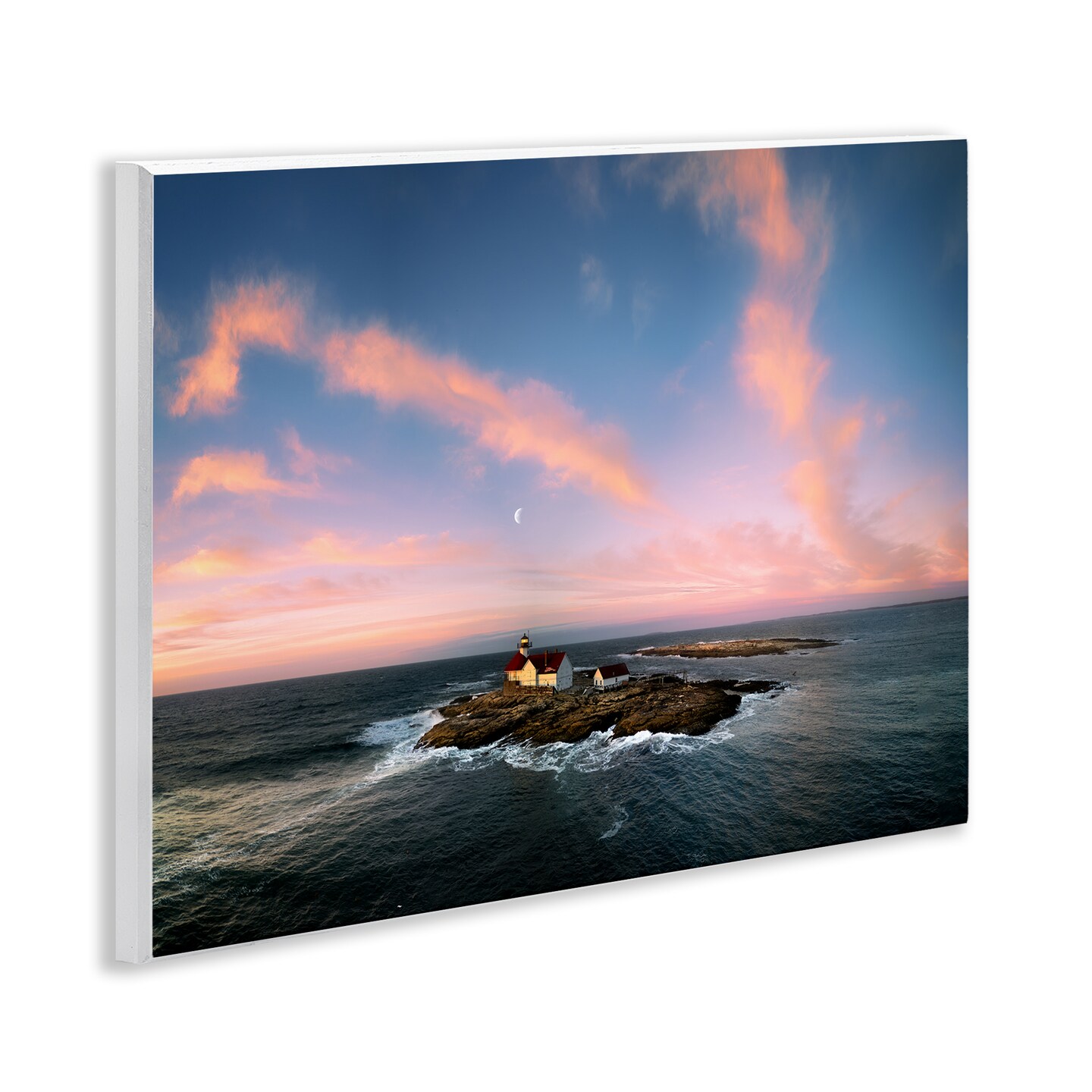 Stupell Industries Coastal Island Moon Overhead Wall Plaque Art Design by Rick Berk