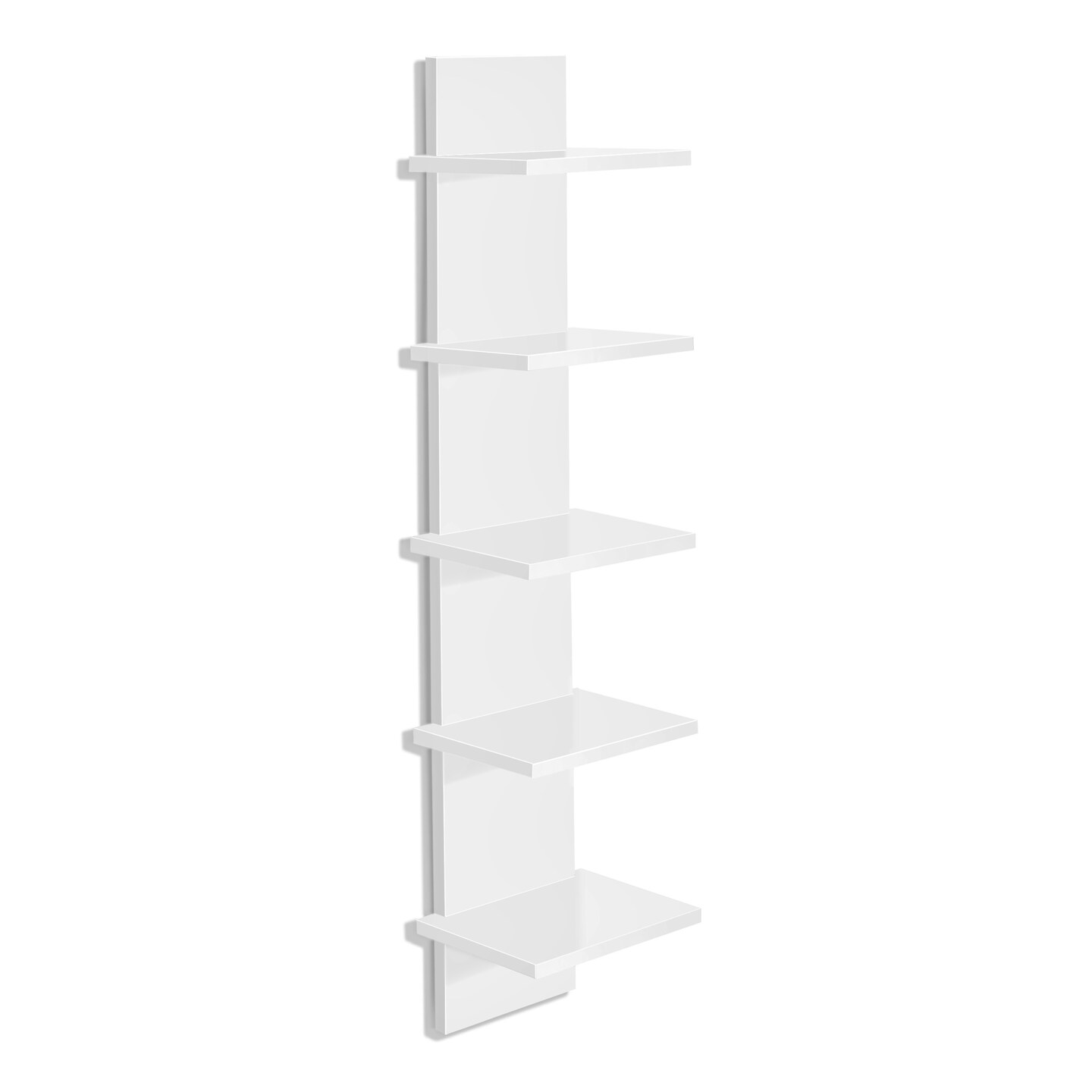 Sorbus 5 Tier Wall Shelf Unit, Vertical Column Utility Shelving for Home Decor and Storage Organizer, Wall-Mounted Floating Shelves
