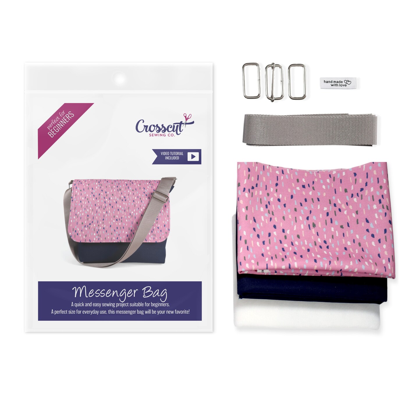 Crosscut Sewing Co.&#xAE; Messenger Bag Sewing Project Kit for Beginners