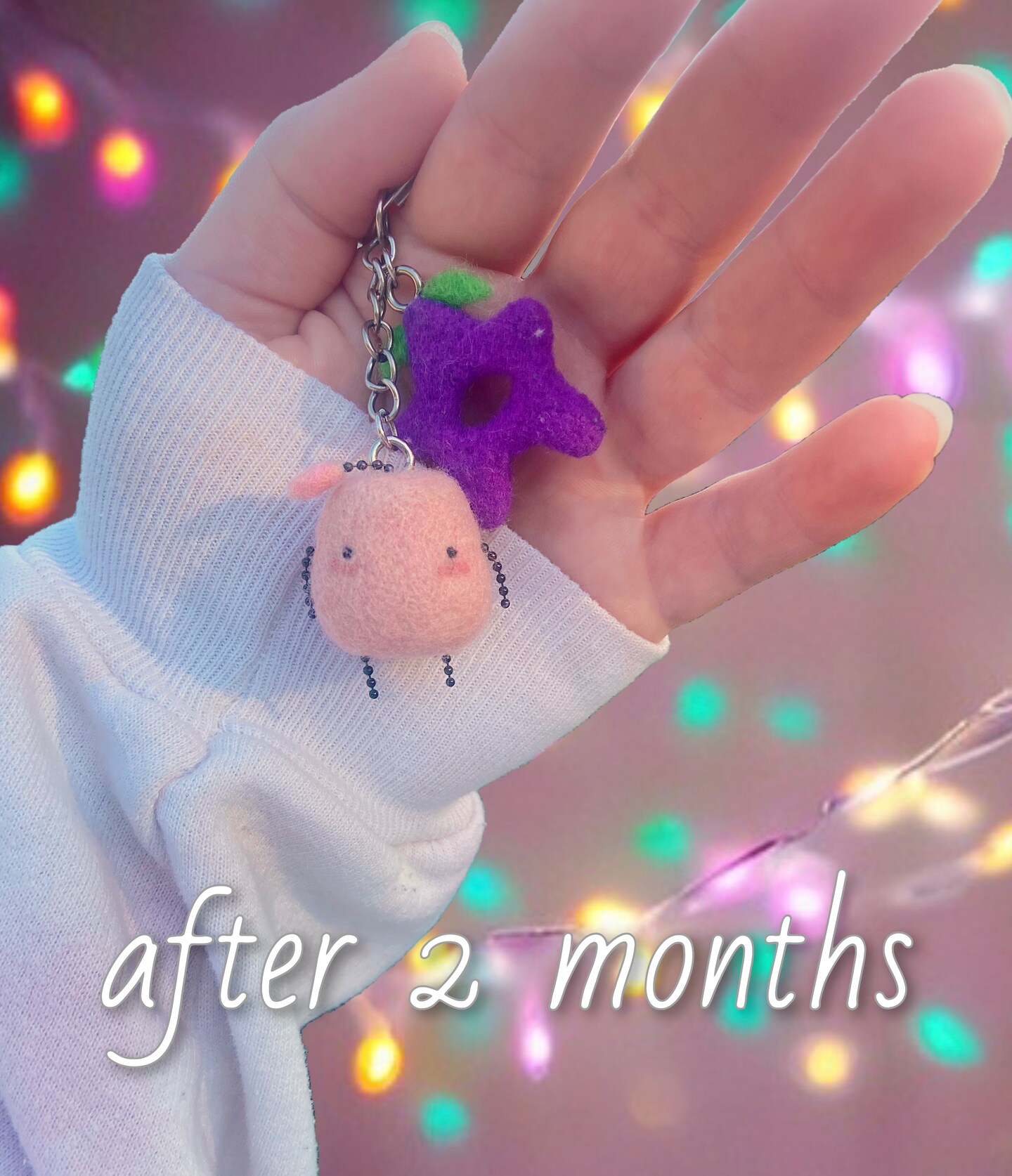 Junimo Keychain - Customized, Handmade, Needle Felted Stardew