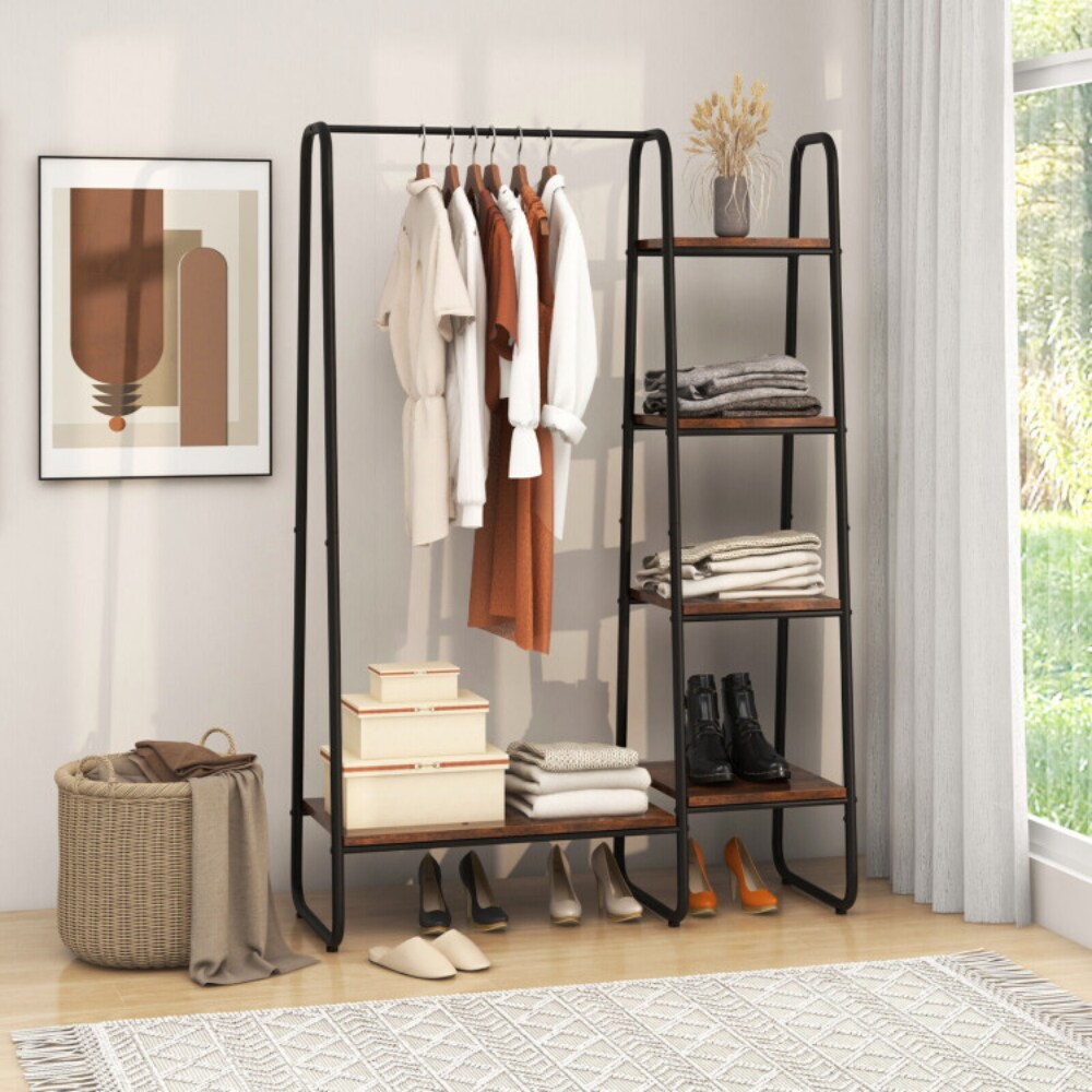 Clothes Rack Free Standing Storage Tower with Metal Frame Suitable for Various Place