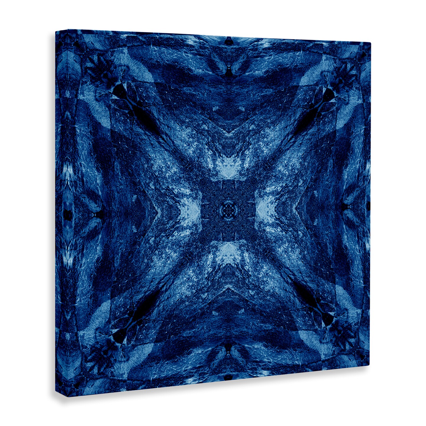 Stupell Industries Mirrored Blue Pattern Canvas Wall Art Design by El Perkin