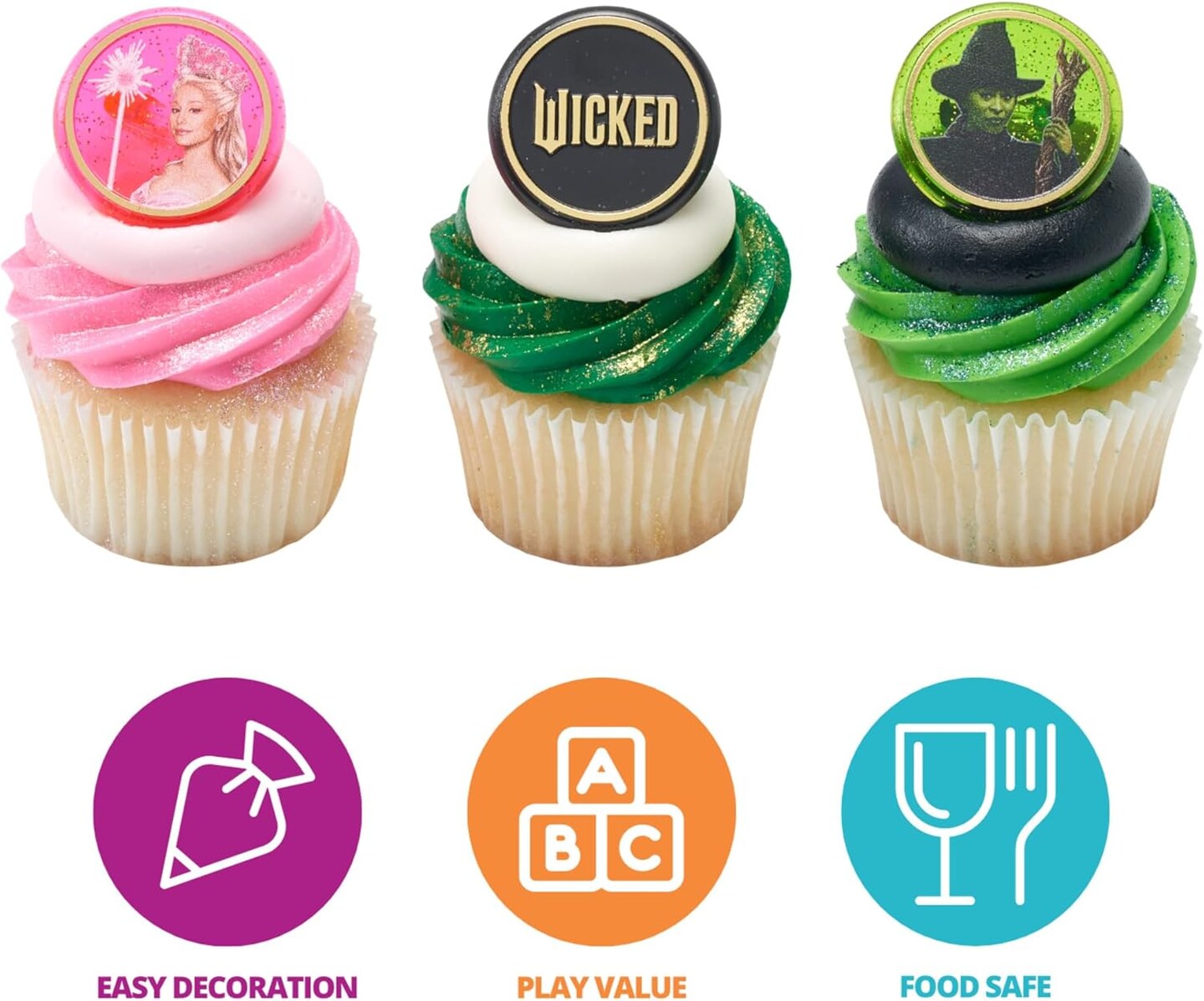 24 Cupcake Toppers For Cakes, Birthday&#x27;s, Celebrations, Food Safe Cake Decorations - 24 Pack