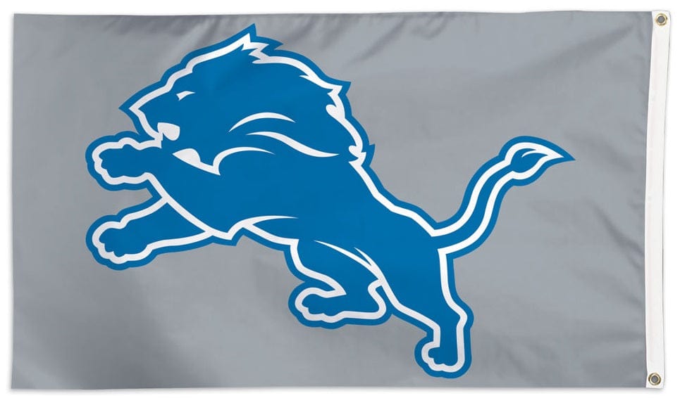 Detroit Lions Flag 3x5 Silver Logo Single Sided