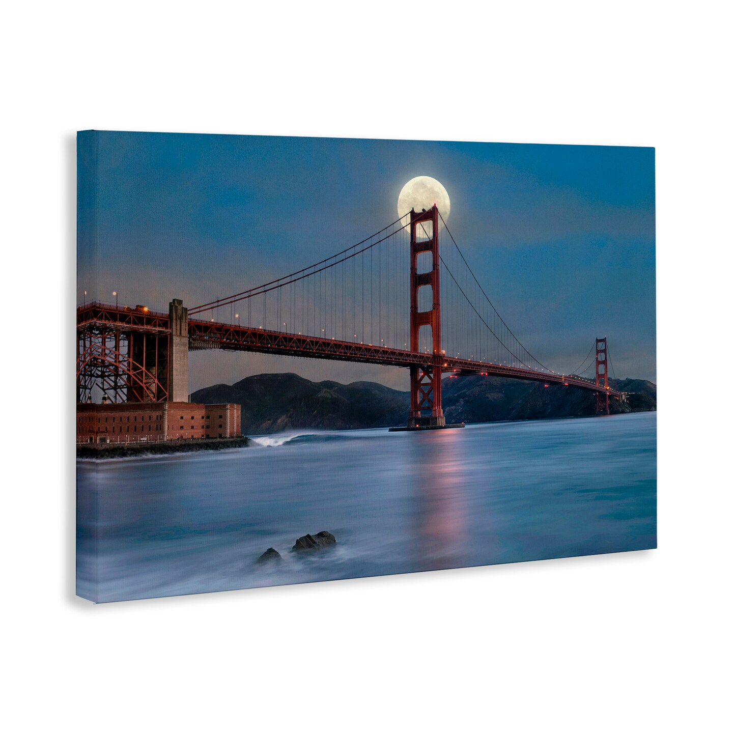 Stupell Industries Moonlit Bridge Landmark Canvas Wall Art Design by Lee Sie