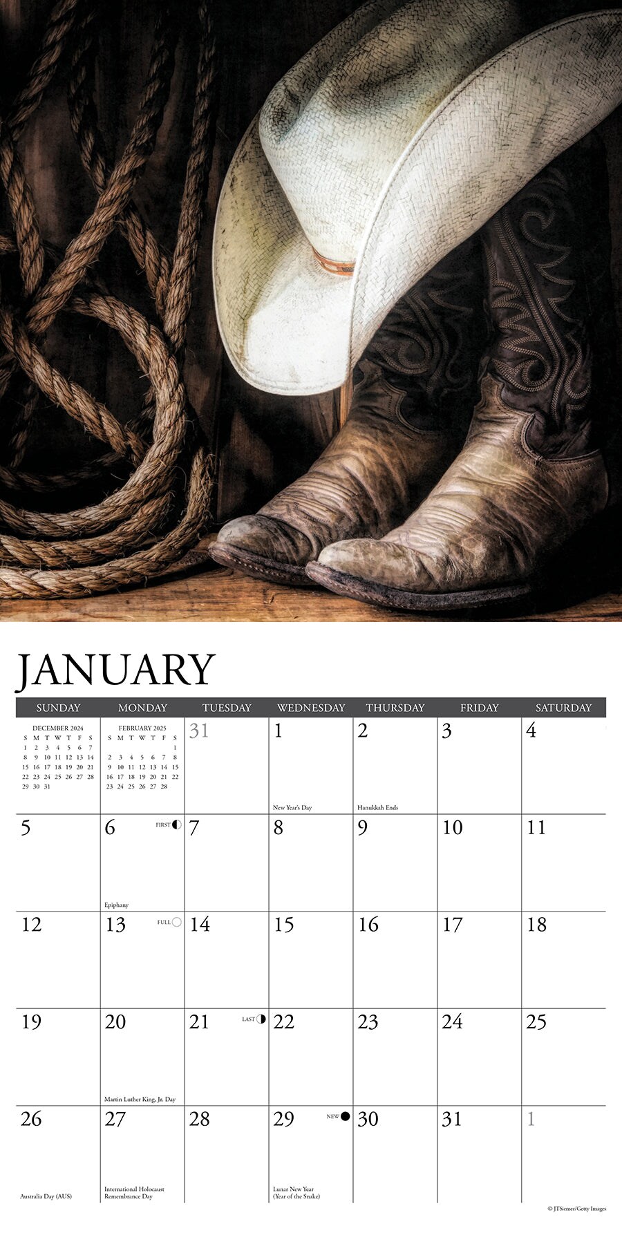 Cowboys  2025 Wall Calendar