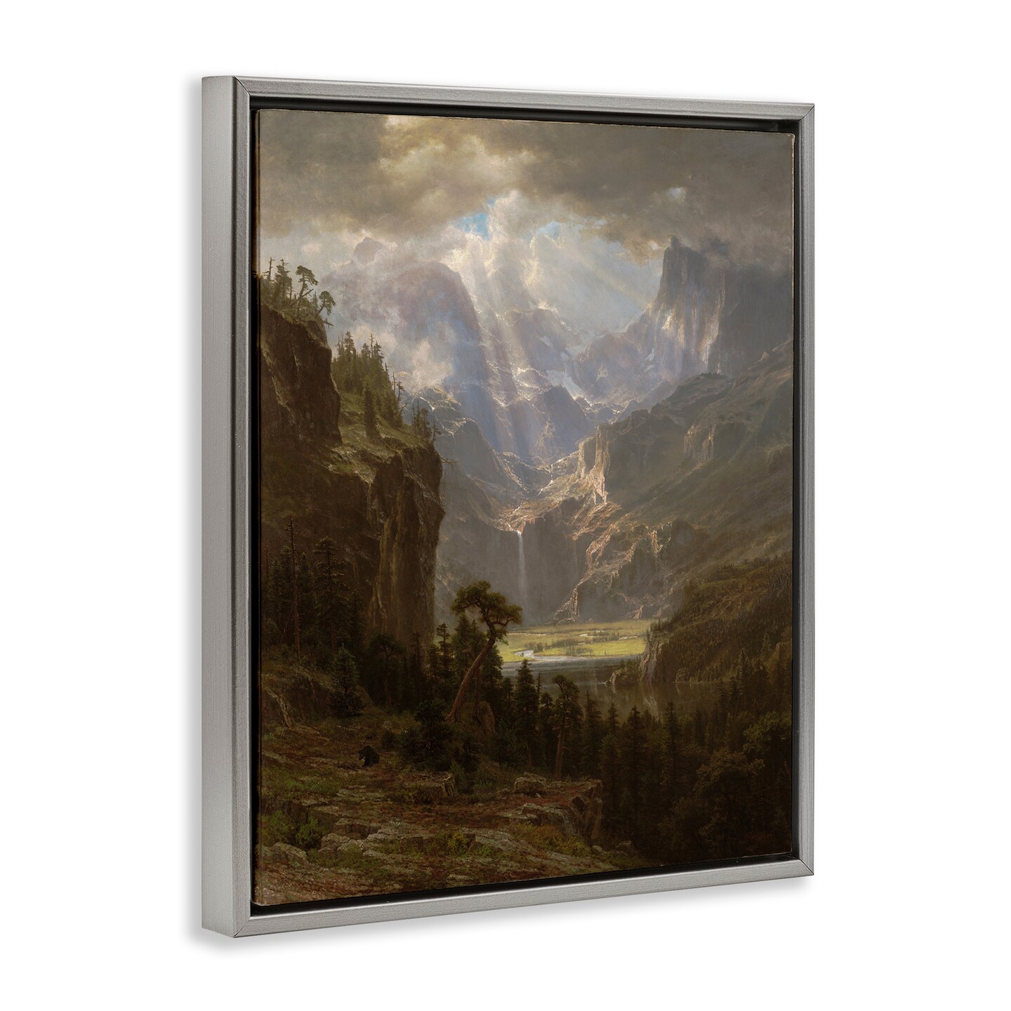 Stupell Industries Classic Bierstadt Rocky Mountains Framed Floater Canvas Wall Art Design by one1000paintings