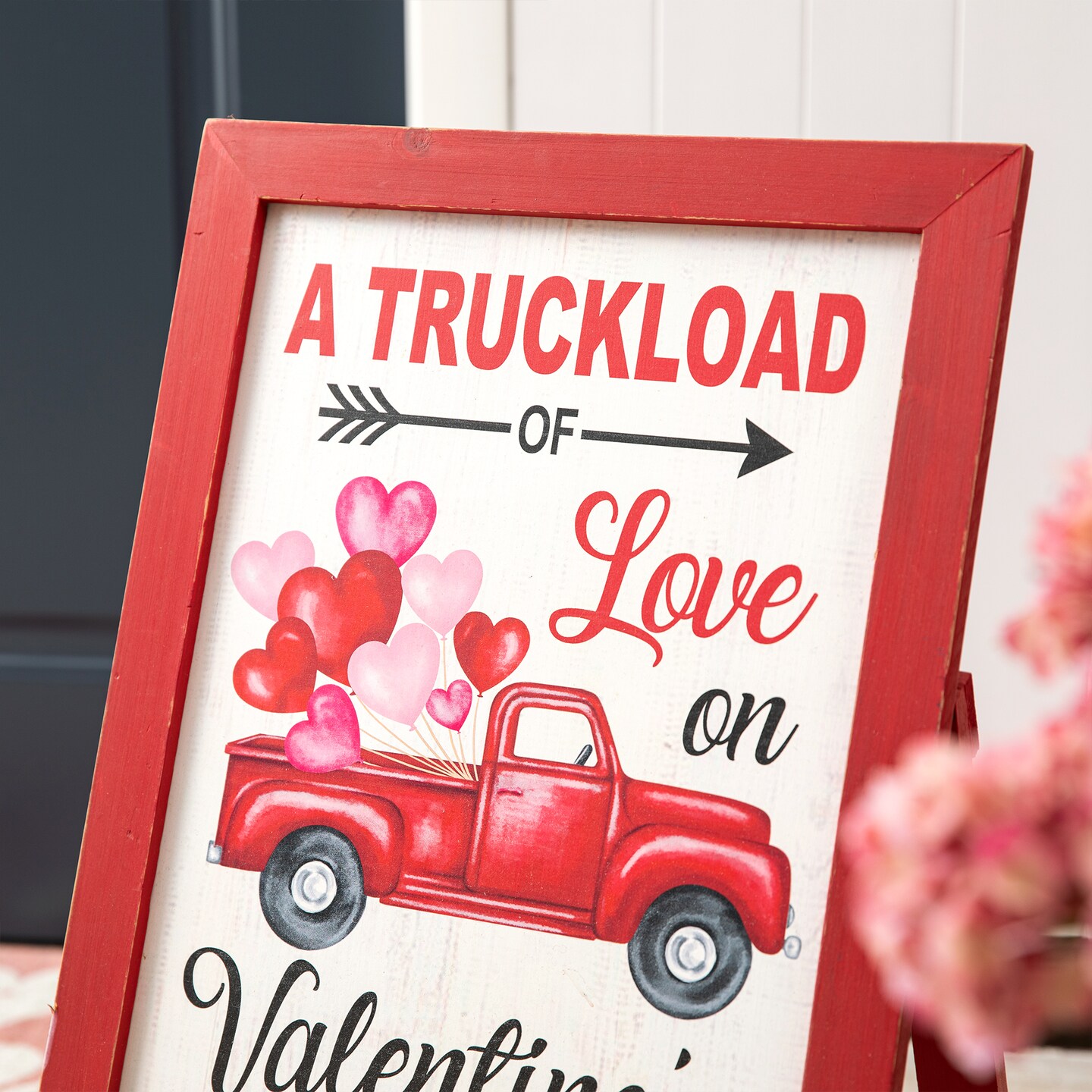 Set of 2 24"H Valentine's Wooden Truck Porch Sign / Standing Décor