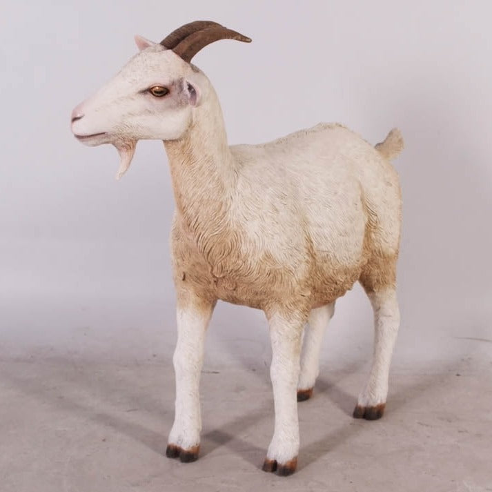 Cream Goat Life Size Statue
