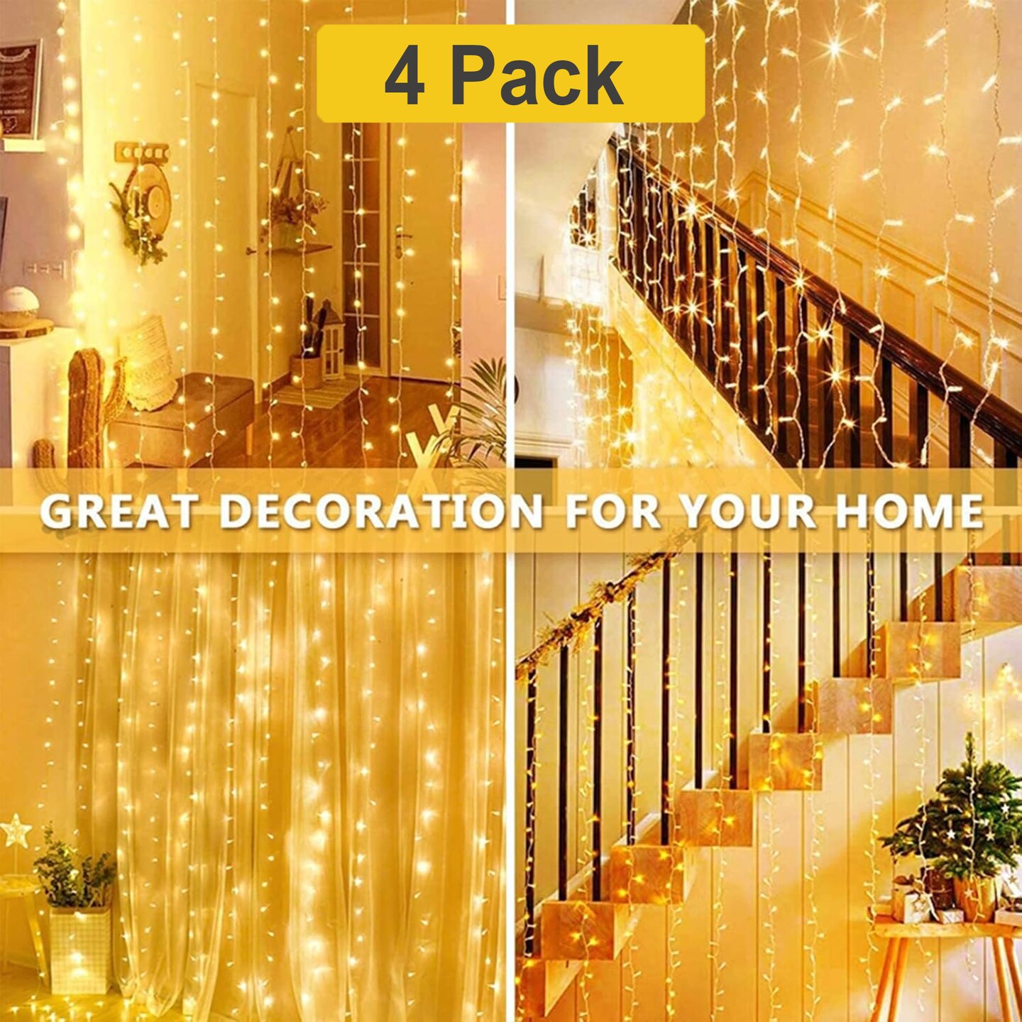 Glowing 300 LED 12 Strand Twinkling Christmas Lights with Remote Control