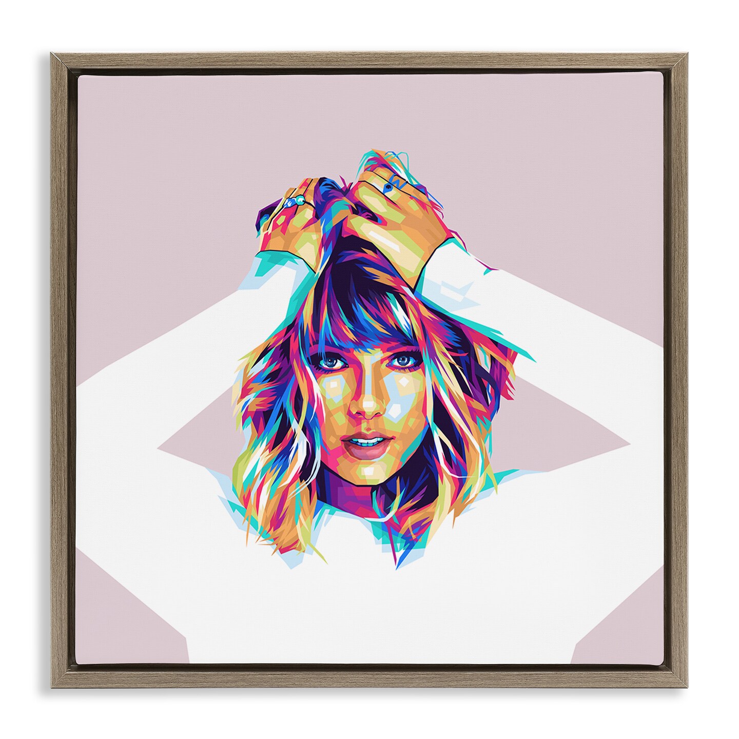 Stupell Industries Rainbow Haired Taylor Framed Floater Canvas Wall Art Design by Birch&Ink