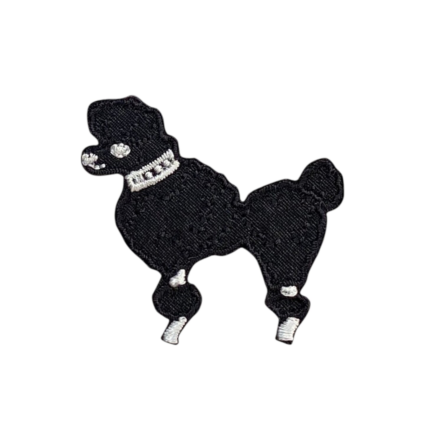 Mini Black Poodle, Dogs, Embroidered, Iron on Patch