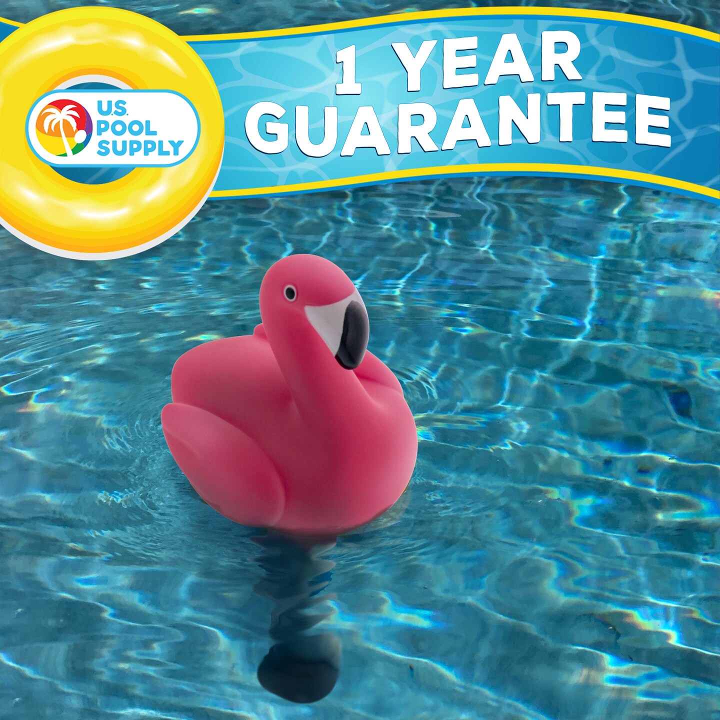 U.S. Pool Supply&#xAE; Floating Flamingo Thermometer - Easy to Read Temperature Display, Measures up to 120&#xB0; Fahrenheit &#x26; 50&#xB0; Celsius - Swimming Pools, Spas, Kids Pools