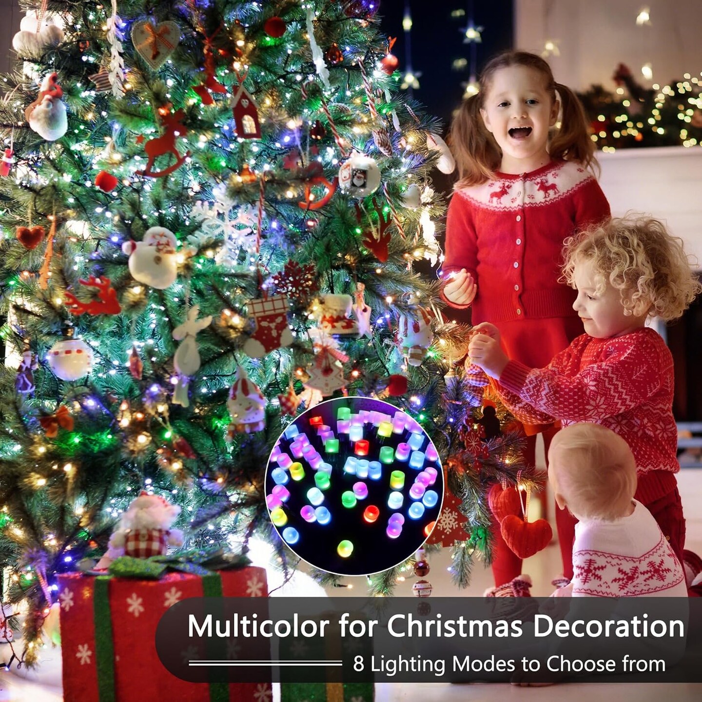 Christmas Lights RGB String Lights, 131ft 350 LED String Lights with Remote &#x26; Timer, Waterproof Color Changing String Lights - Xmas Tree Lights for Homer Party Indoor Outdoor Christmas Decor