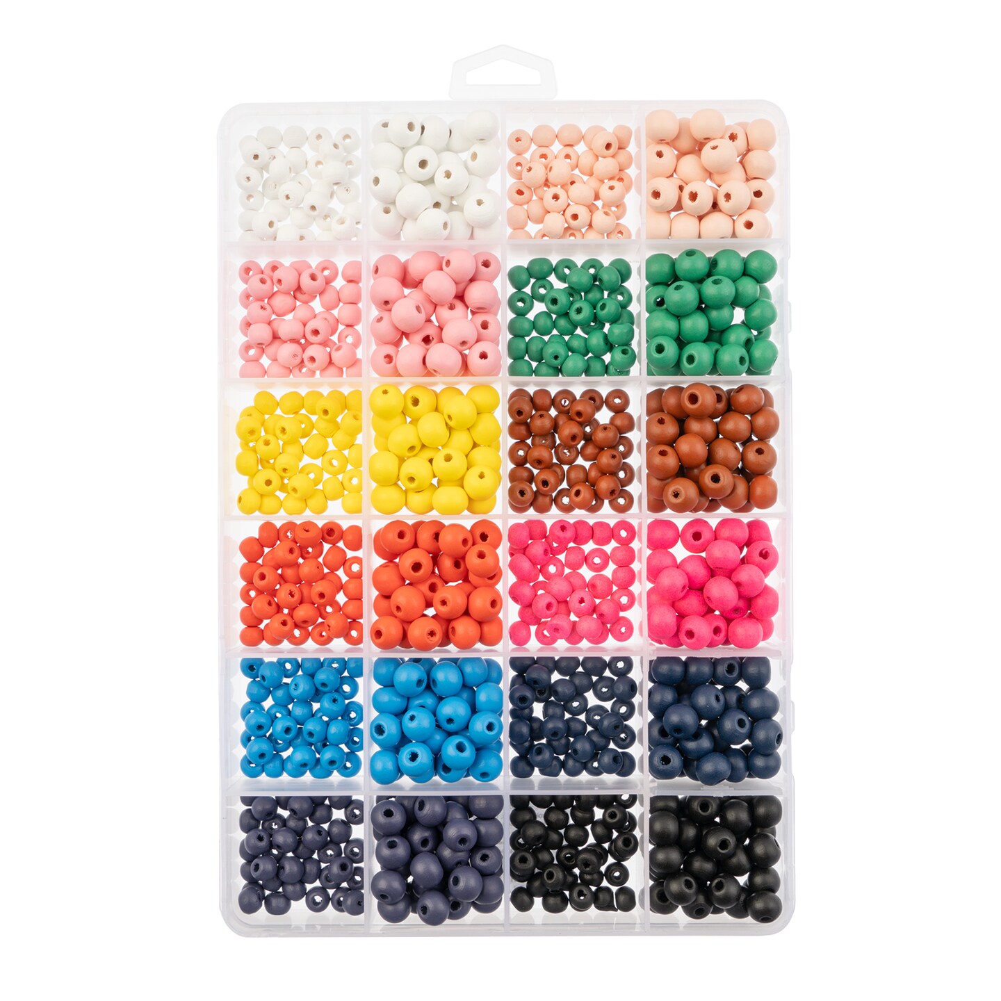 John Bead 840-Piece Assorted Wood Bead Jewelry Making Beads Box