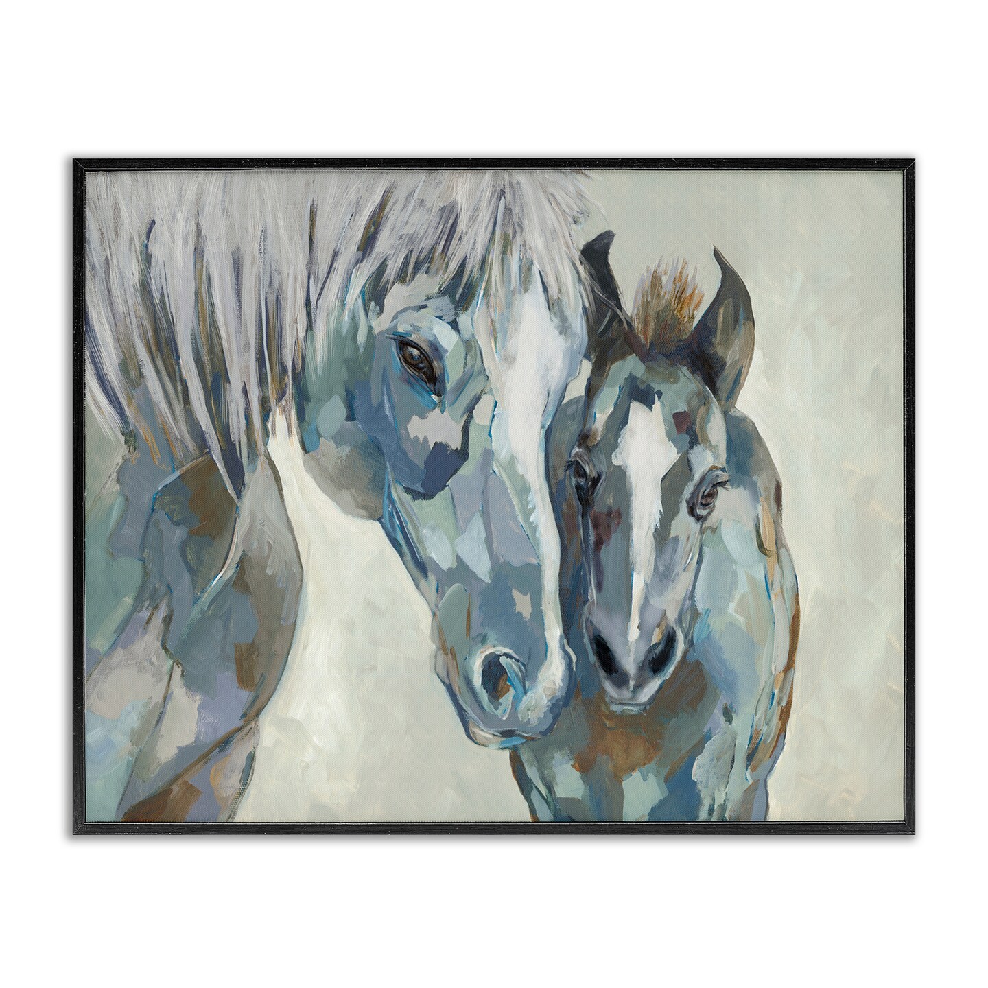 Stupell Industries Grey Horse &#x26; Foal Framed Giclee Wall Art Design by Jacob Q