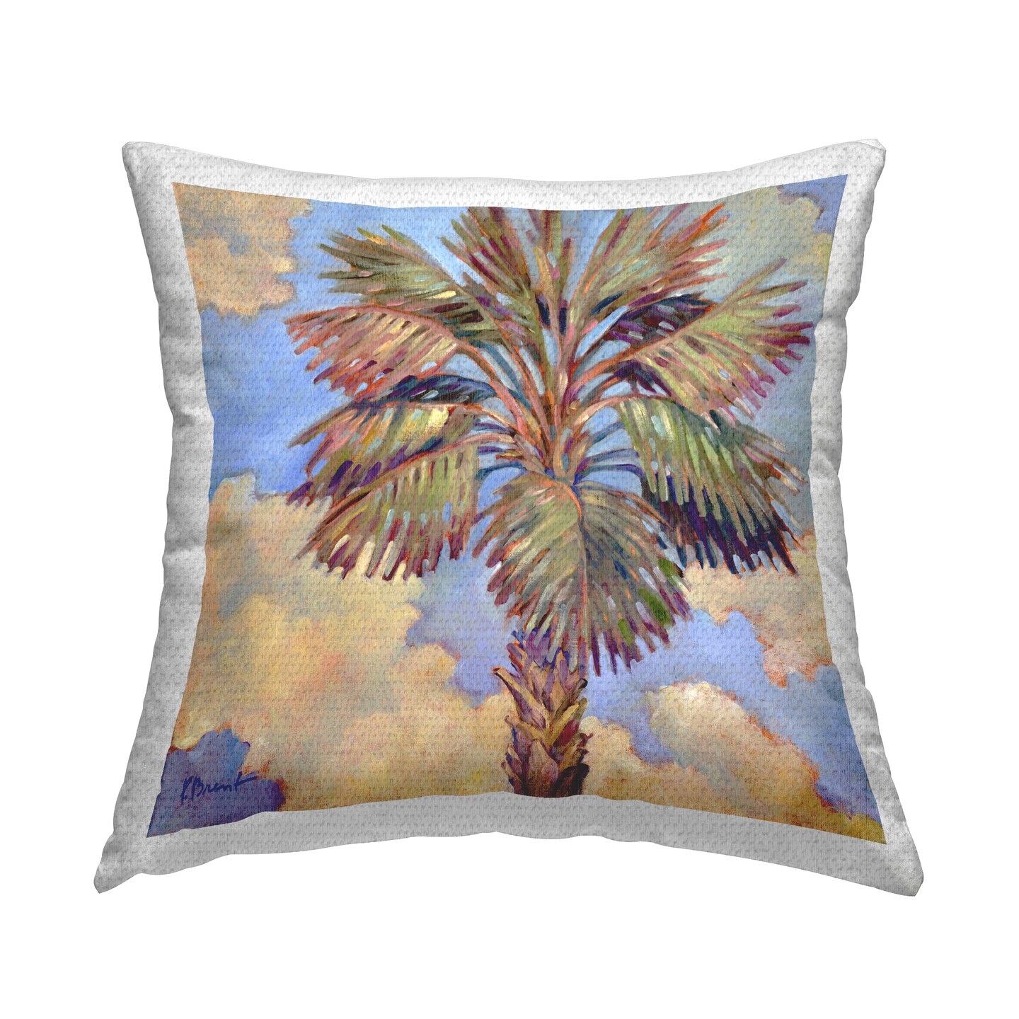 Santa Rosa Palm Outdoor Printed Pillow Design by Paul Brent, 18 x 7 x 18
