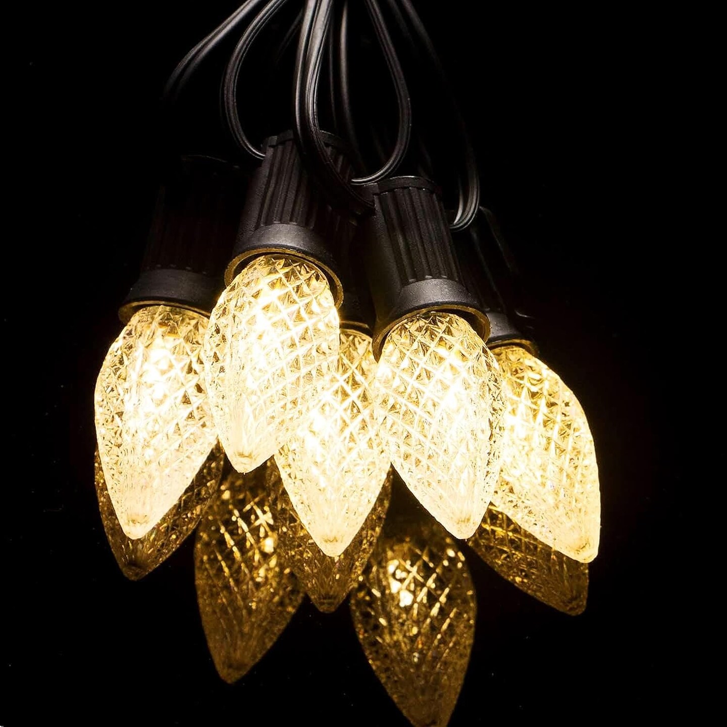 Upgraded 50-Pack C9 LED Christmas Light Replacement Bulbs, Shatterproof LED Bulbs for E17 Base Sockets for Christmas String Lights, Outdoor Waterproof & Dimmable Christmas Village Bulbs - Warm White