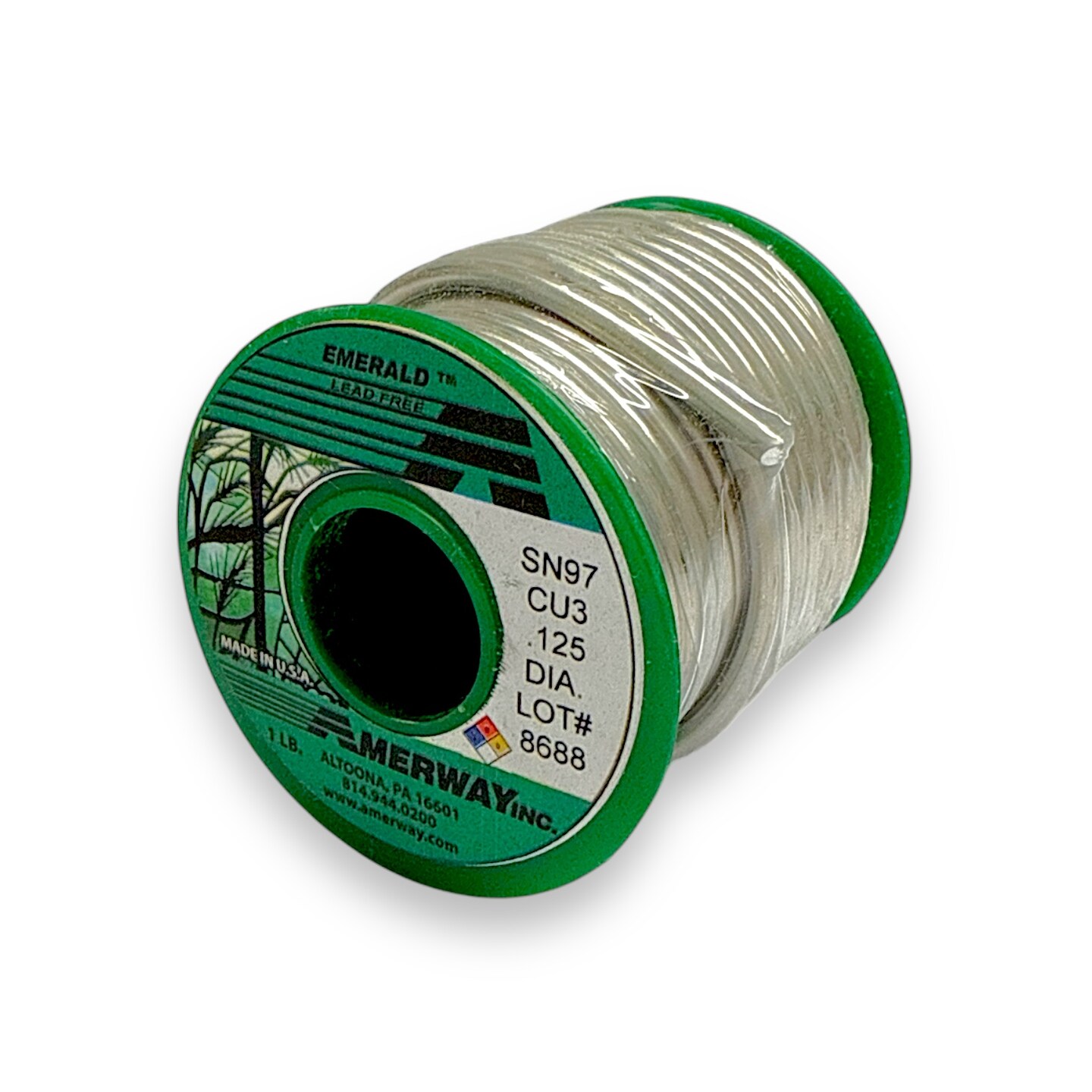 AMERWAY EMERALD Lead-Free Solder for Stained Glass (1 LB Spool)