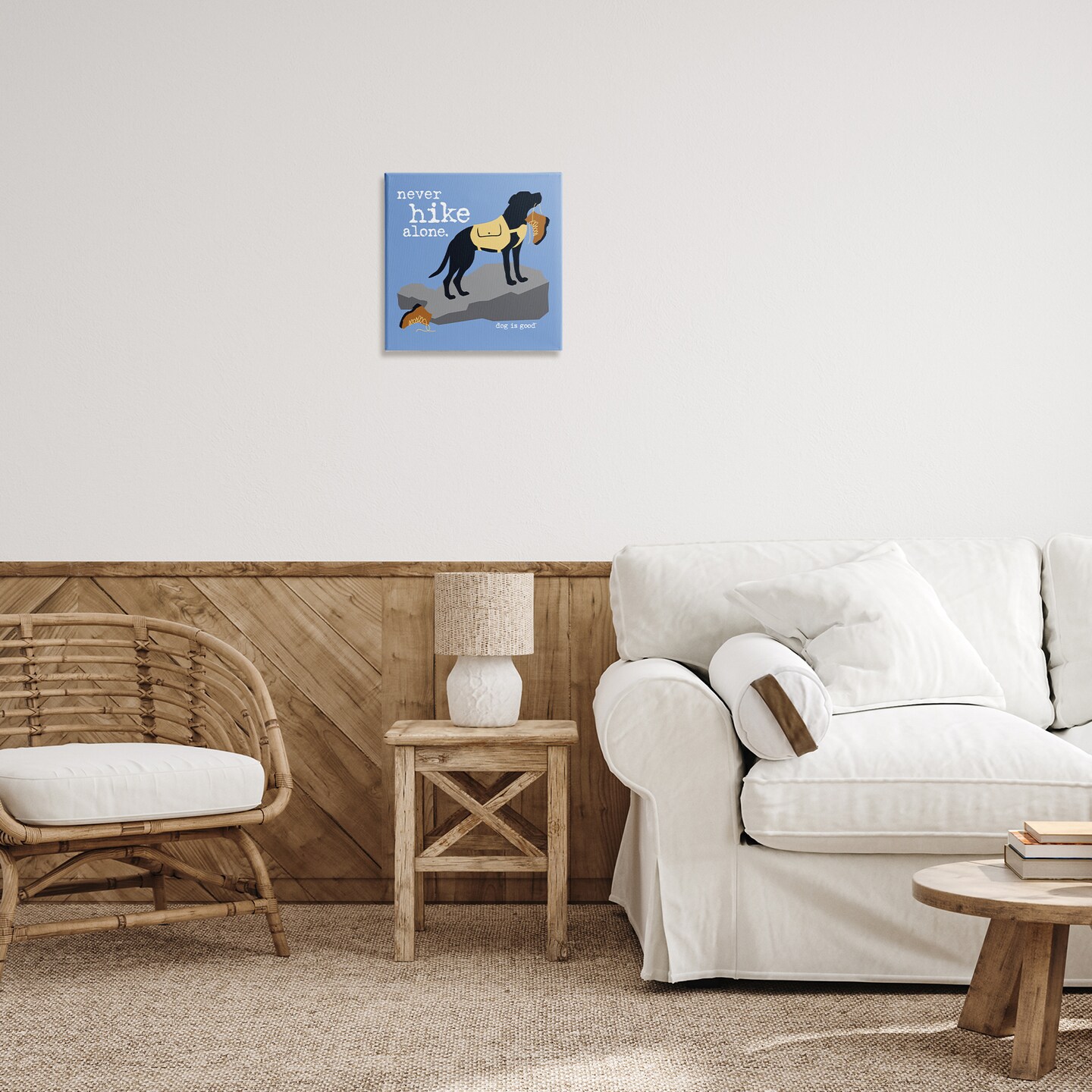 Stupell Industries Never Hike Alone Dog Canvas Wall Art Design by Dog Is Good