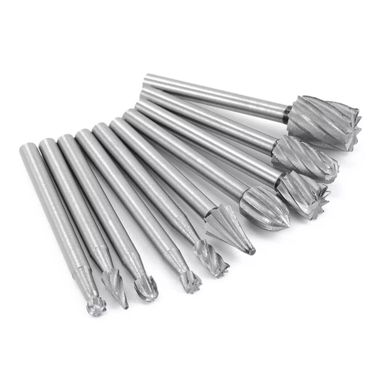 Kitcheniva 10X Tungsten Carbide Cutting Burr Set Dremel Drill Bits