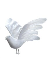 Set of 12 White Feather Dove Birds - 10&#x22; Realistic Design, Decorative Faux Doves, Perfect for Weddings &#x26; Events - Year-Round Use, Floral Home by Artificial Flowers