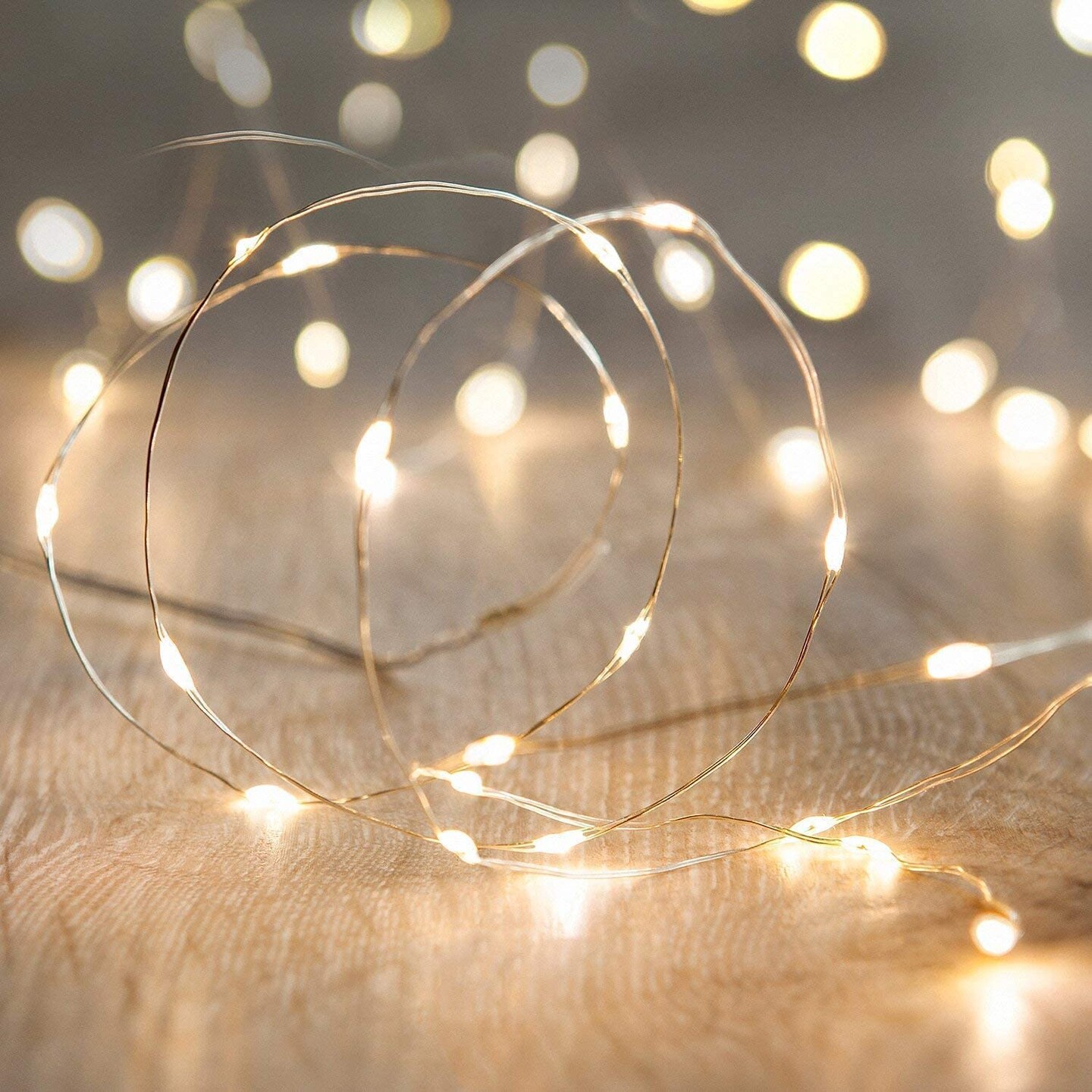 16.5 Ft 50 LED Fairy Lights Battery Operated String Lights for Party Home Wedding Festival Decoration, Warm White