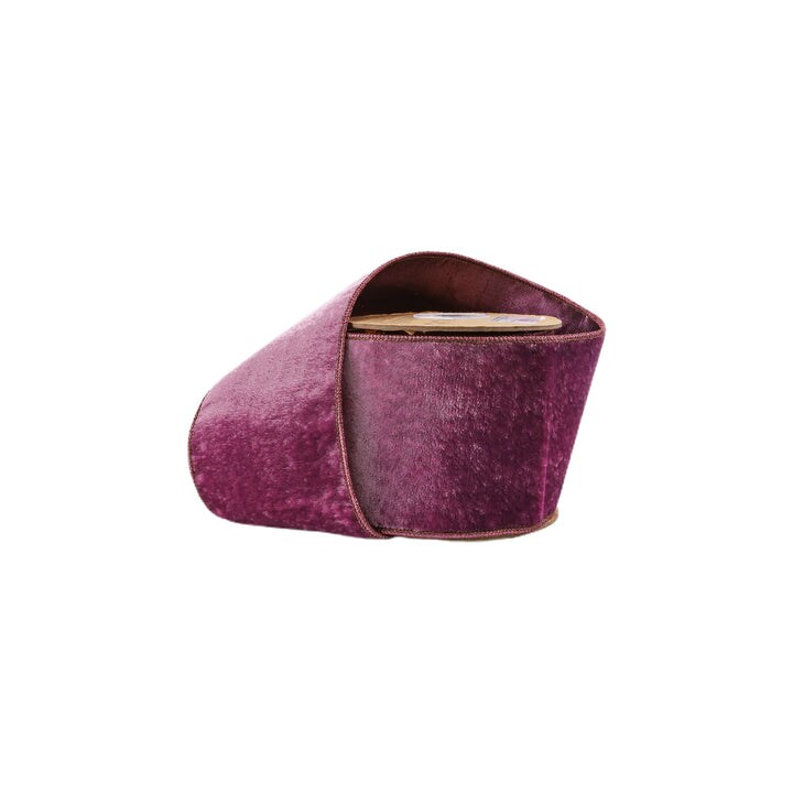 LaRibbons 2 1/2&#x22; - 4&#x22; Wired Premium Velvet Ribbon w/ Metallic Dupioni Backing | 5 Yard Roll