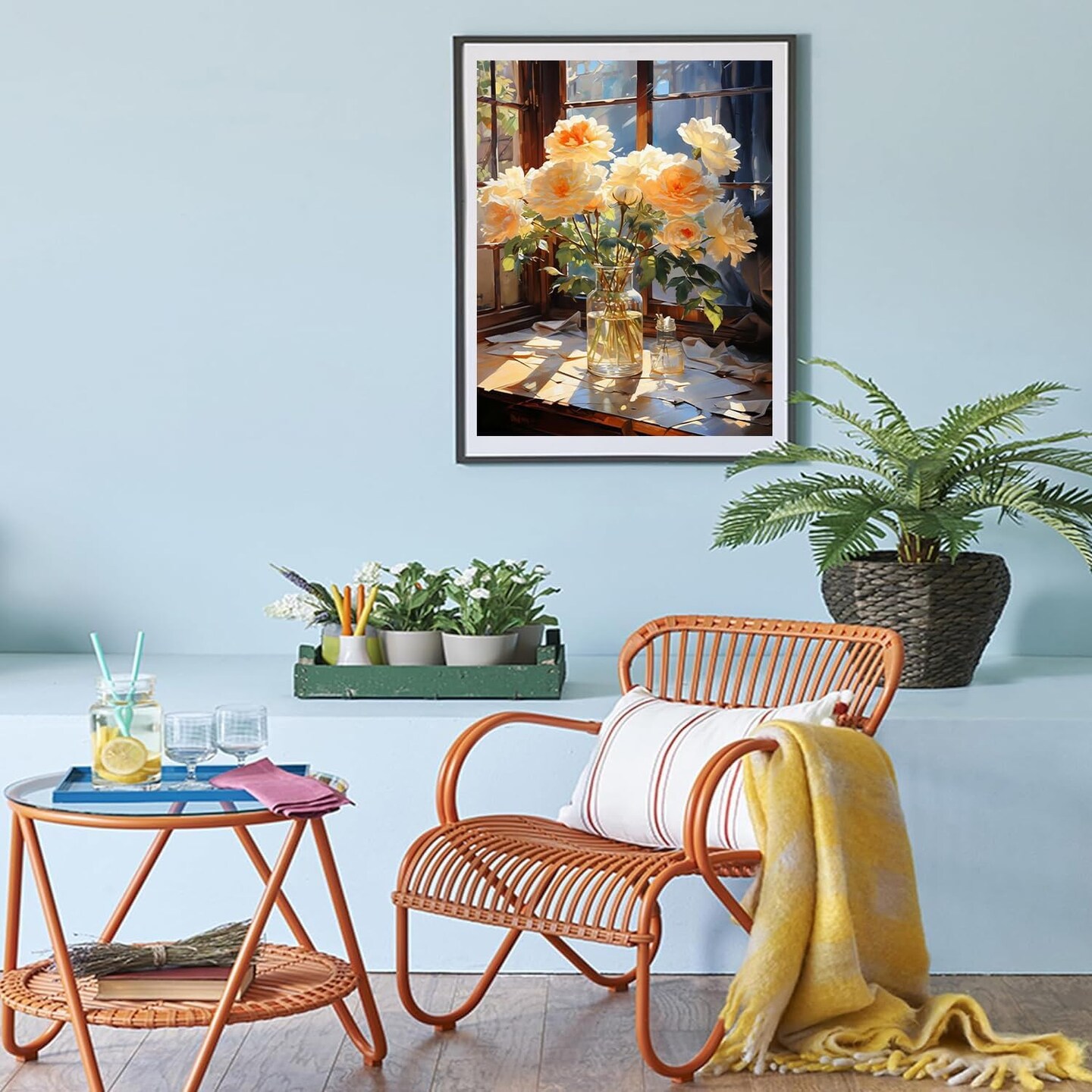 Floral Paint-by-Numbers Kit for Adults (16x20") – Beginner-Friendly DIY Flowers Canvas Painting for Gifts & Home Wall Decor