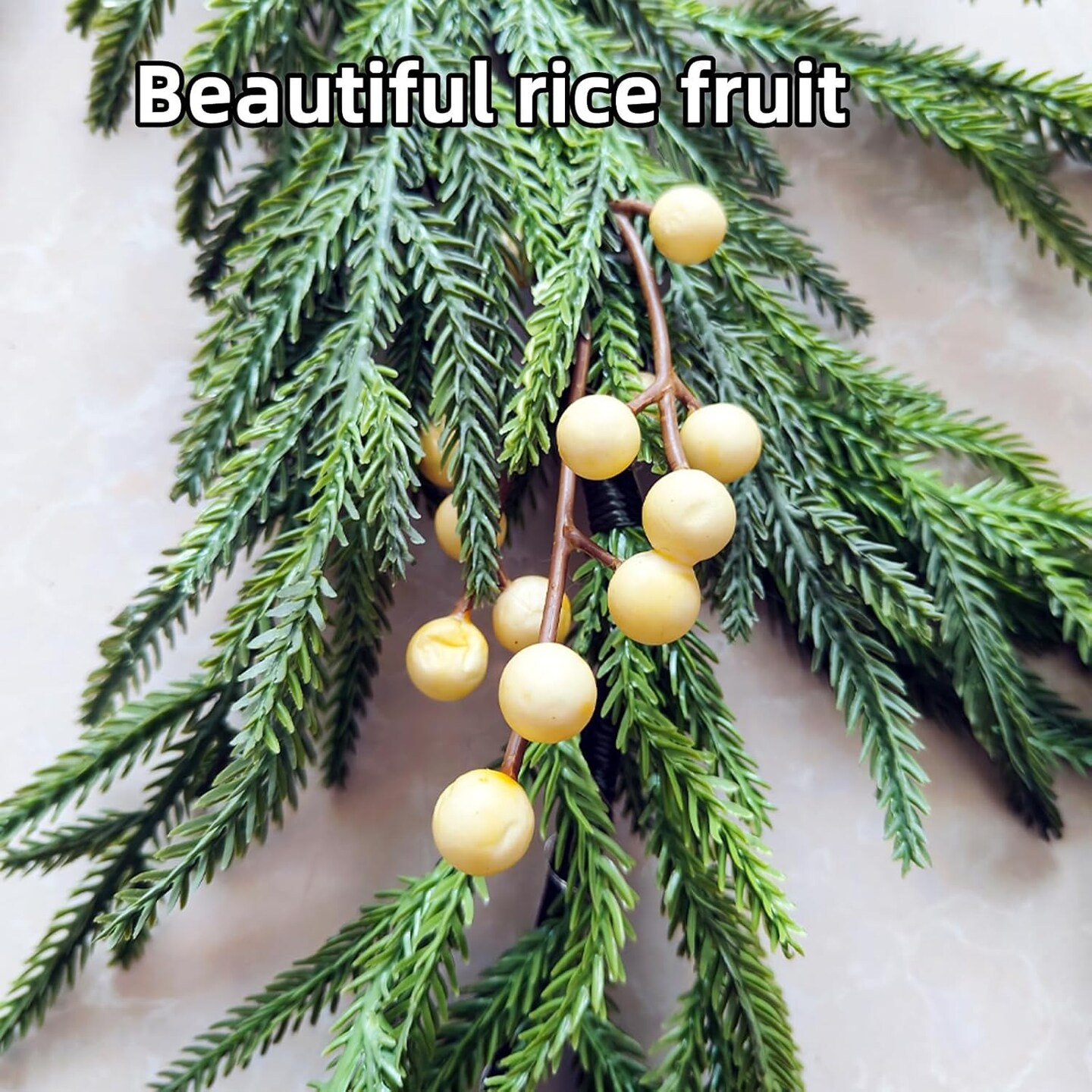 6 FT Norfolk Pine Garland, Christmas Green Artificial Real Touch Cedar Garland, Faux Cedar with Lights, for Table, Wall, Fireplace Indoor Outdoor Decor