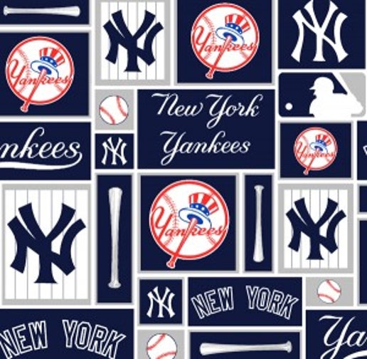 Licensed MLB New York Yankees Block Cotton 6647-B Fabric by the Yard