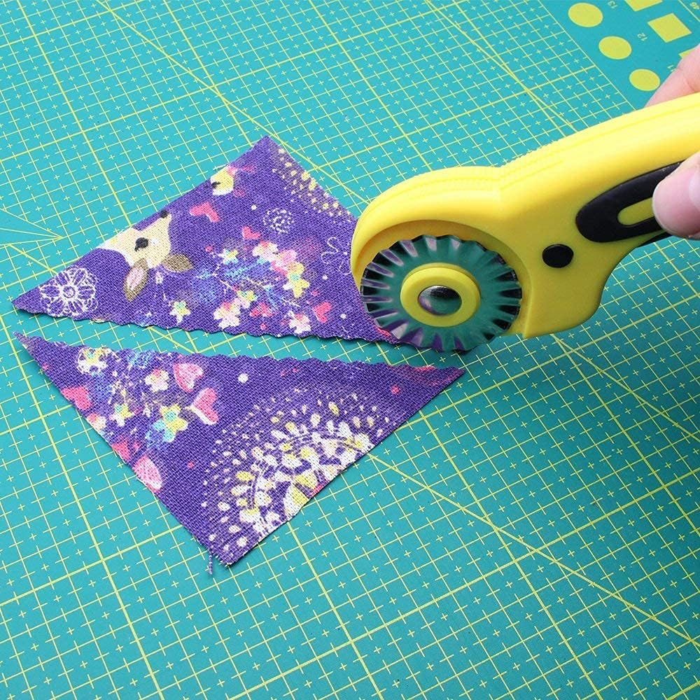 45mm Wavy Rotary Cutter 10pc Pinking Circular Refill Blades Fabric Paper Cutters Cutting Knife Patchwork Leather Sewing Tool