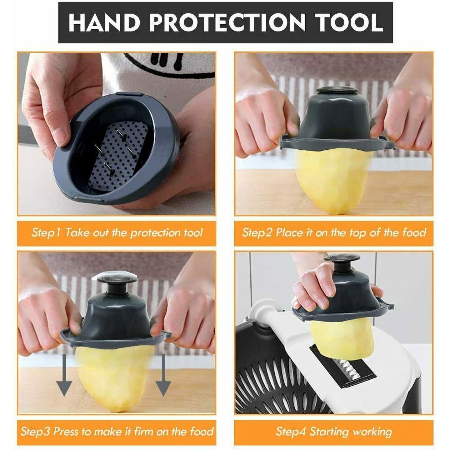 Veggie Fruit Cutter Shredder Vegetable Slicer Grater with Detachable Drain Basket