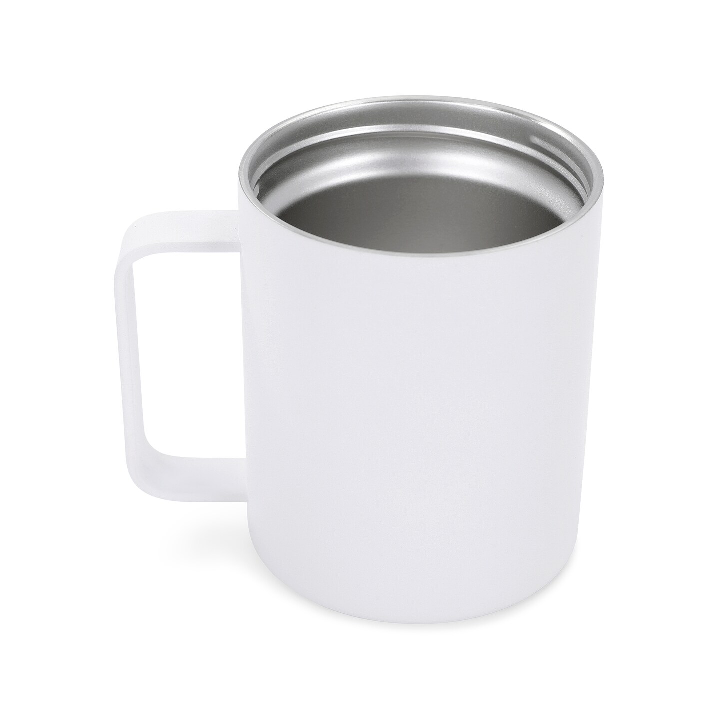 Makerflo 12 oz Powder Coated Camper Mug with Leak-Proof Clear Lid, Ideal for Craft and Personalization (Laser Engraving, UV DTF, Epoxy, and Vinyl)