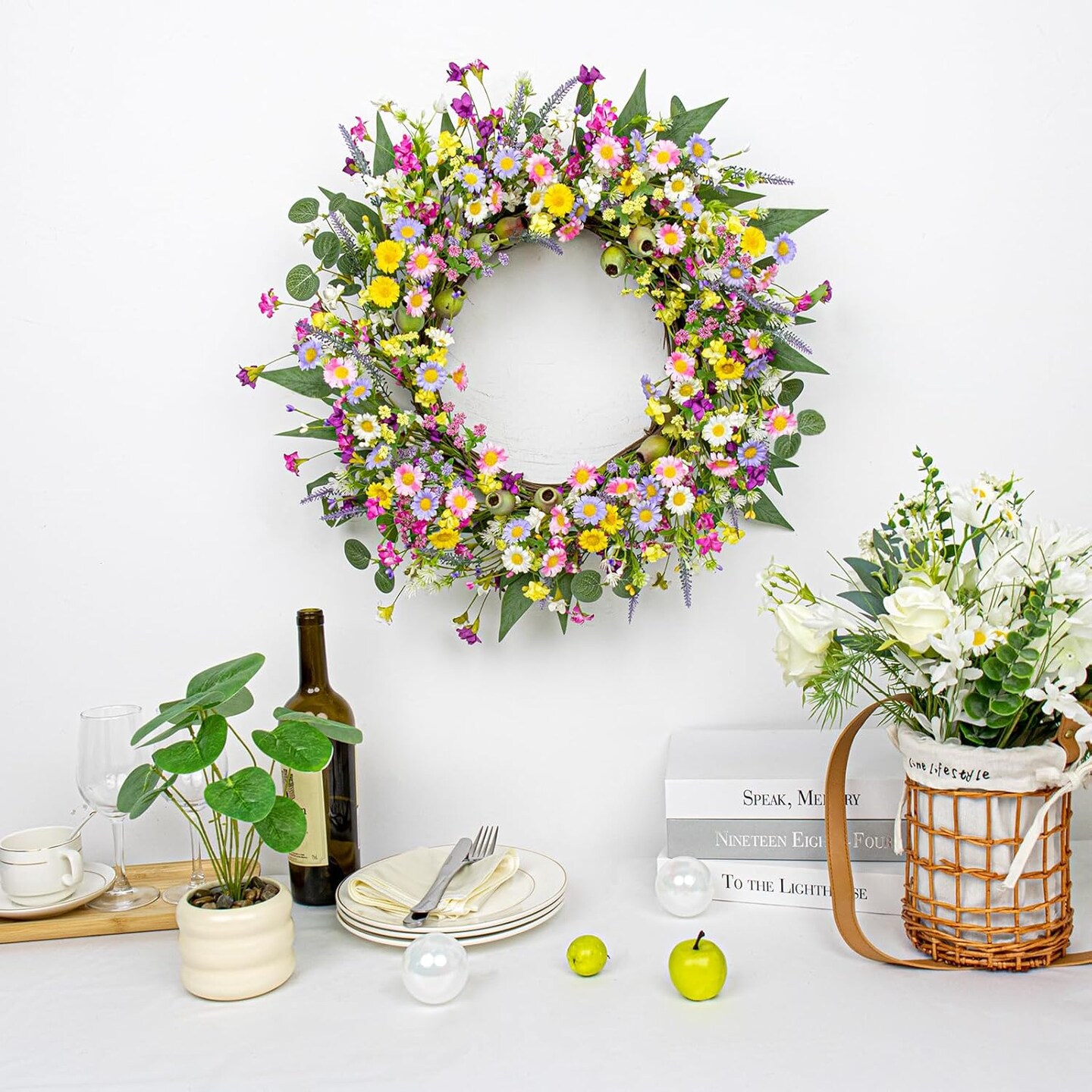 Spring Floral Wreath Summer Door Wreaths