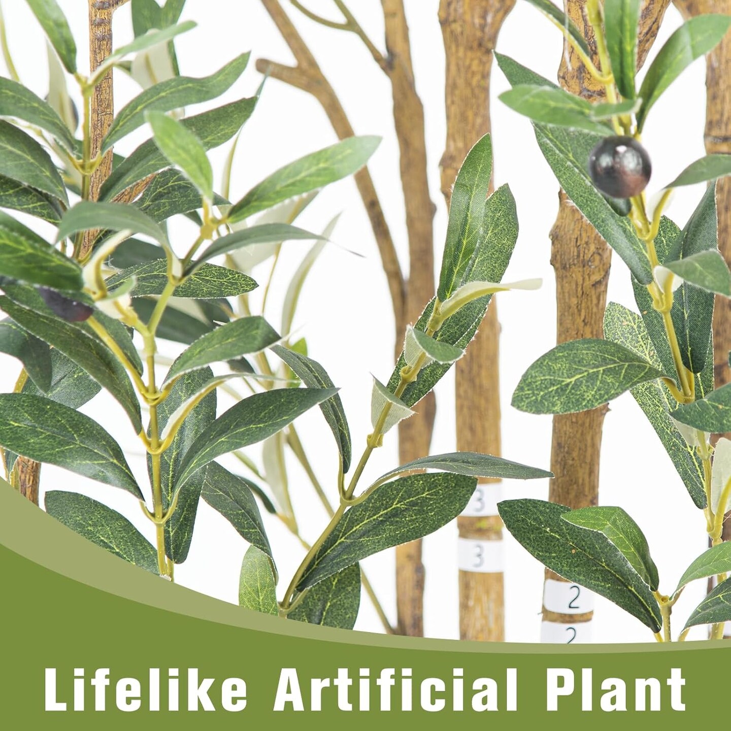 Olive Trees Artificial Indoor 6ft 1Pack - Artificial Plants with White Pot - Artificial Tree for Home Office Living Room Corner