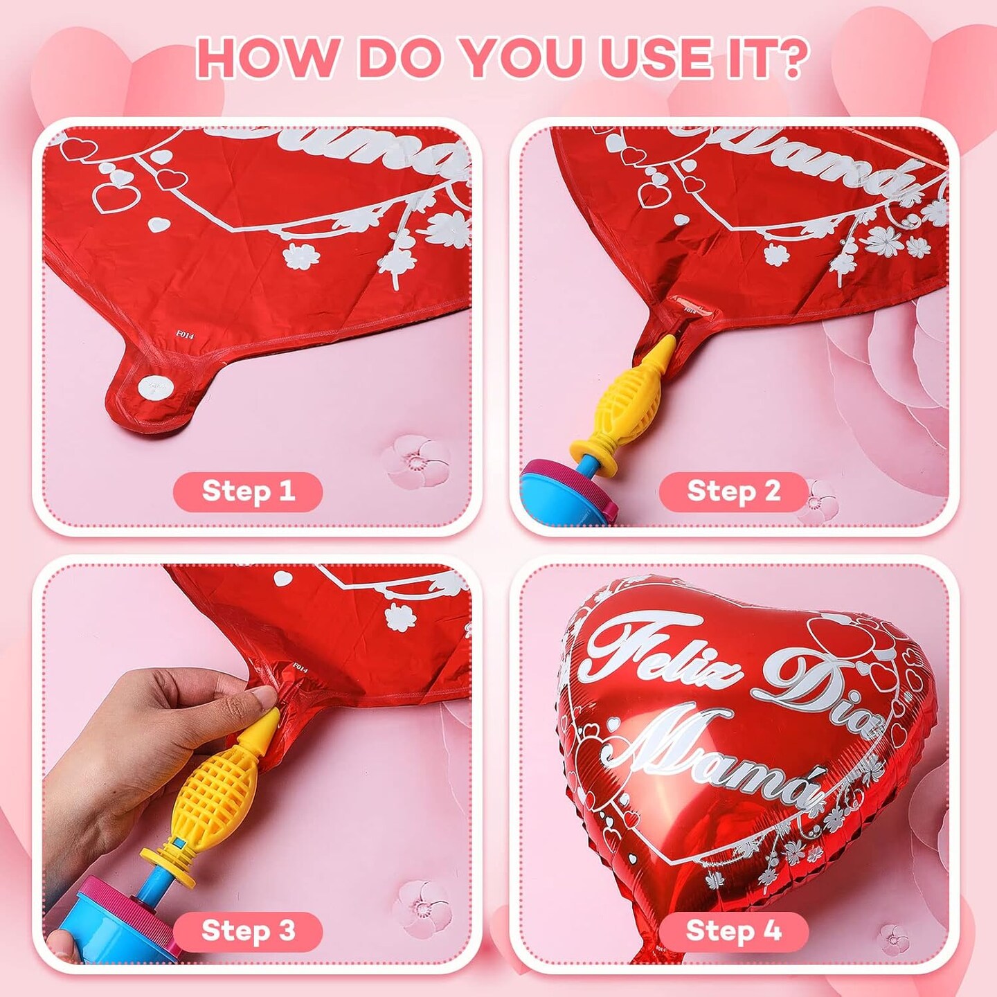 18 Pcs Mother&#x27;s Day Party Balloons Set Aluminum Foil Happy Mother&#x27;s Day Balloon Spanish Te Amo Mam&#xE1; Red Heart Balloons for Mother&#x27;s Day Party Birthday Decorations Supplies, 9 Styles